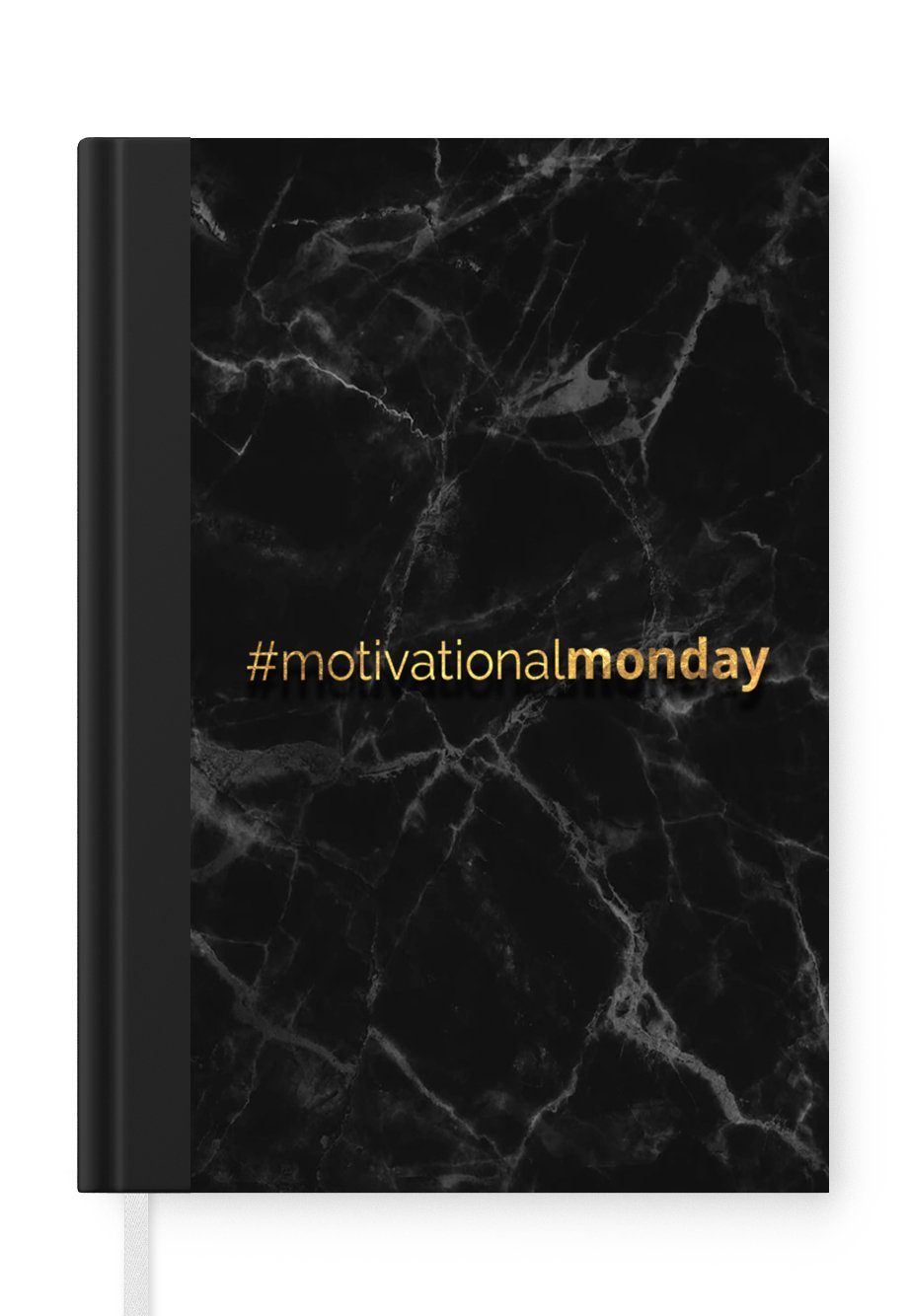 MuchoWow Notizbuch Zitat - Motivation - Tagebuch, Seiten, Journal, Notizheft, 98 Merkzettel, Gold Marmor, A5, Haushaltsbuch 