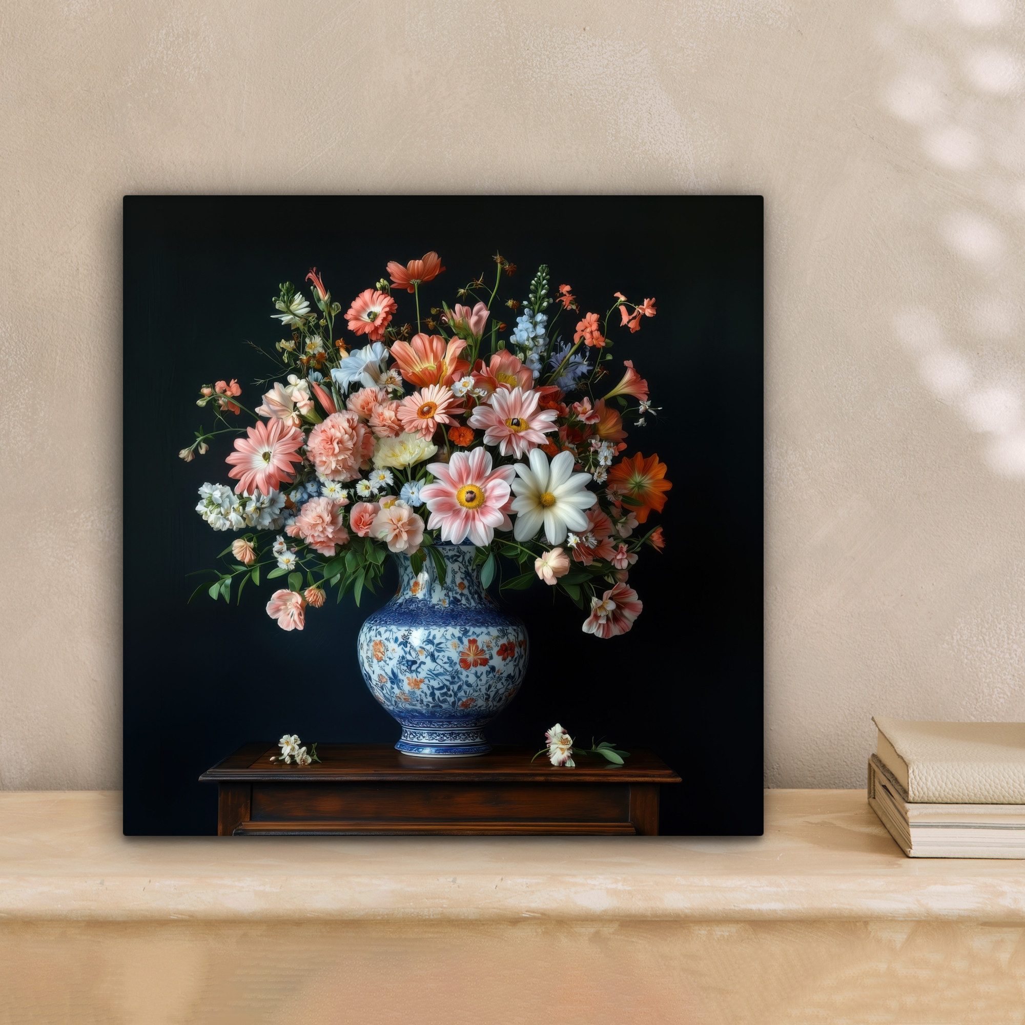 OneMillionCanvasses® Leinwandbild Holz - Vase - günstig online kaufen