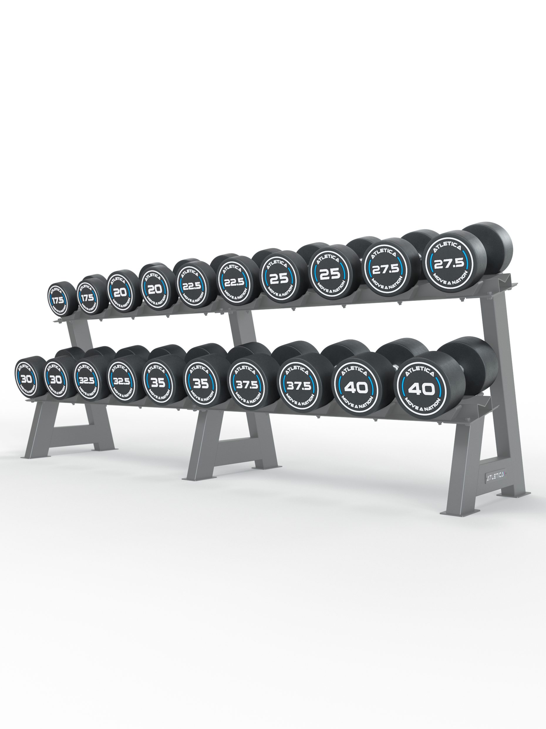 ATLETICA Kurzhantel Rundhanteln PRO, Set 5 - All-In High, 17.5 - 40kg