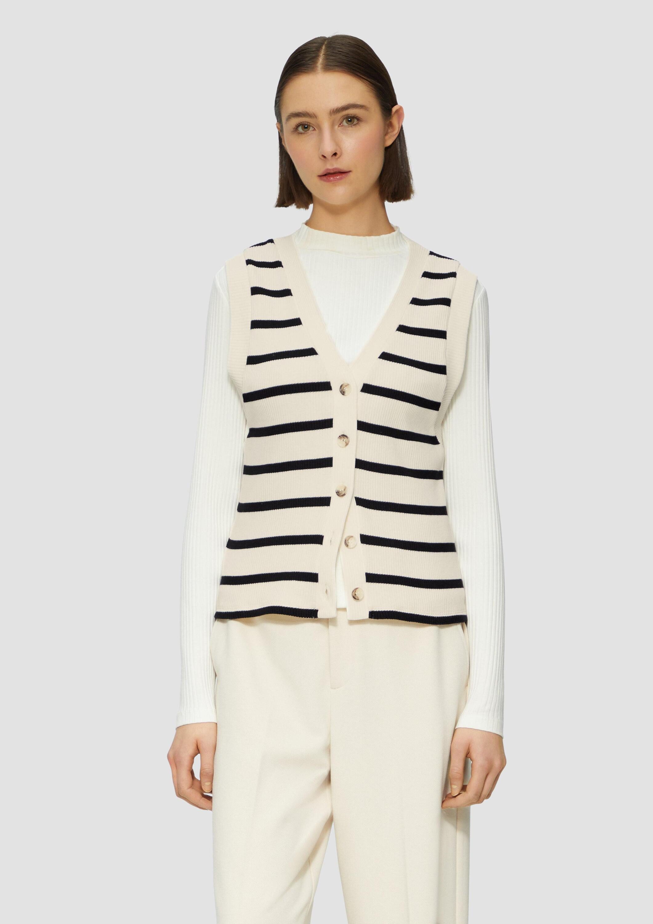 s.Oliver Funktionsweste Indoor-Weste Geringelte Weste mit Rippstruktur und günstig online kaufen