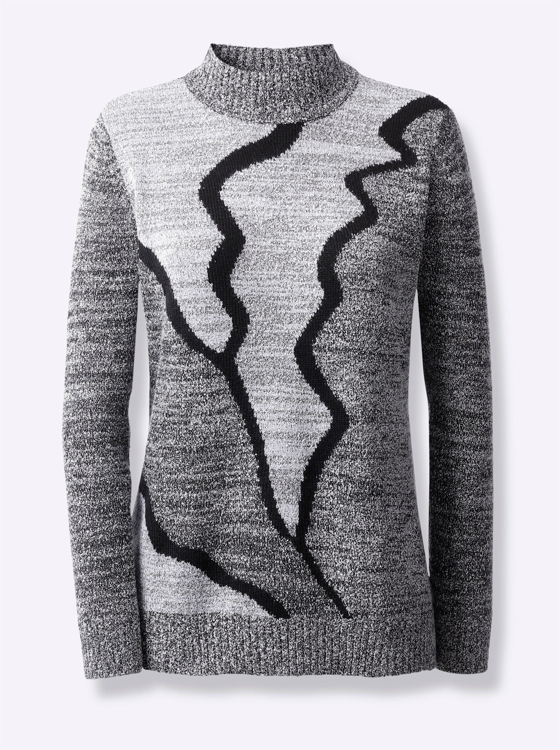 Witt Strickpullover Pullover Langarm Intarsien, Bouclé
