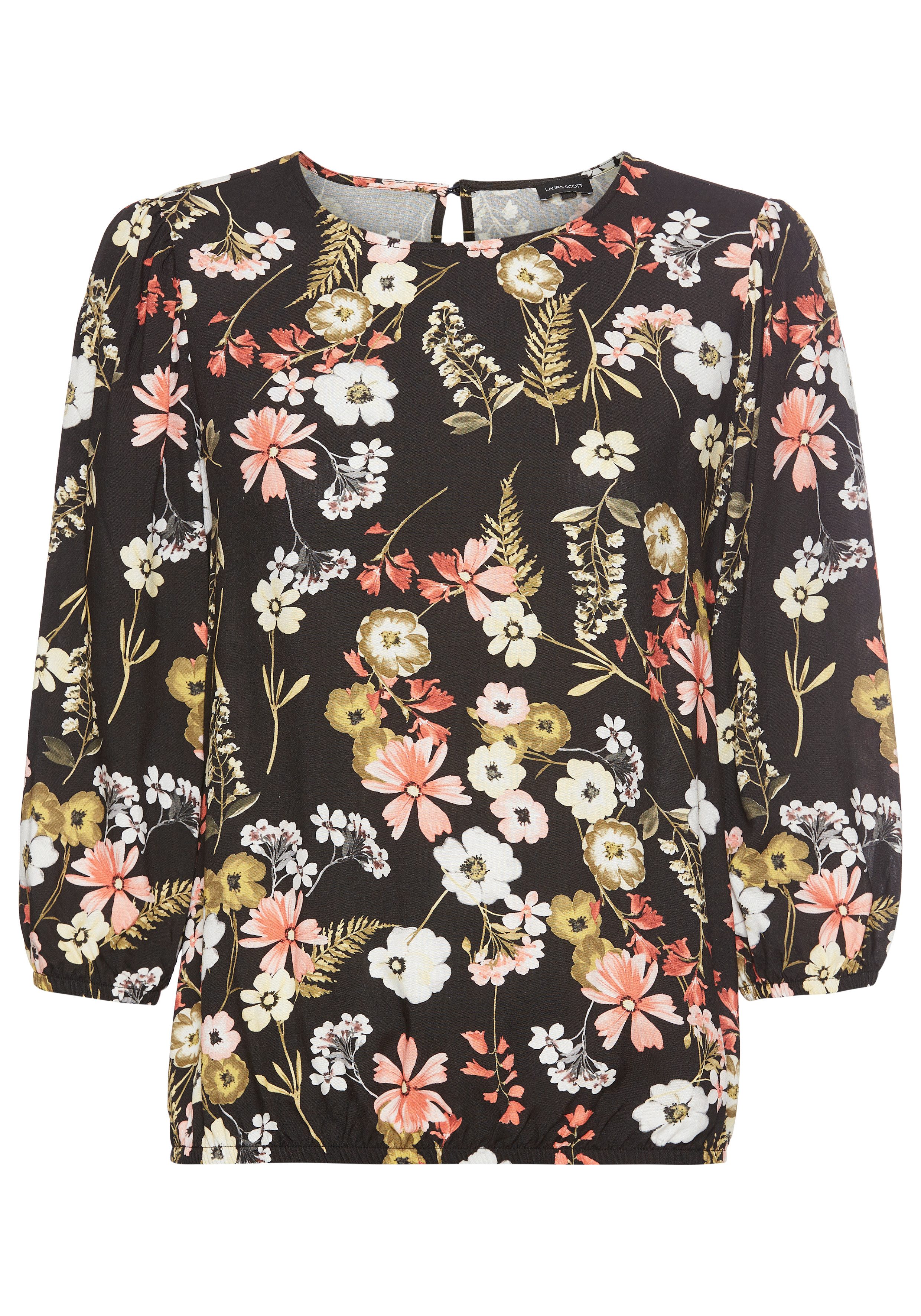 Laura Scott Druckbluse mit femininen Blumen-Print. Reduzierter Preis € 32,99. Unverbindliche Preisempfehlung € 39,99, (€ 32,99 pro 1 Stk)