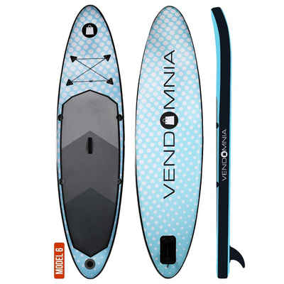 VENDOMNIA Inflatable SUP-Board Set - aufblasbar, Zubehör, Pumpe, Tragetasche, Stand Up Paddle Board, (15 cm dick, 3 PVC Schichten, max 130 kg, 7 Farben, 4 Größen 305cm 320cm 366cm 380cm, Paddling board, Paddelboard, Surfboard)