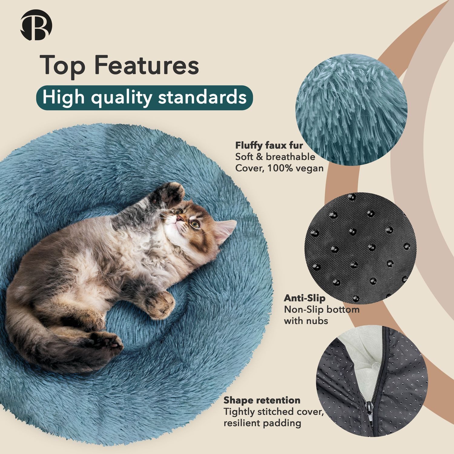 Bluzelle Tierbett Premium Hundebett Hundekissen Donut günstig online kaufen