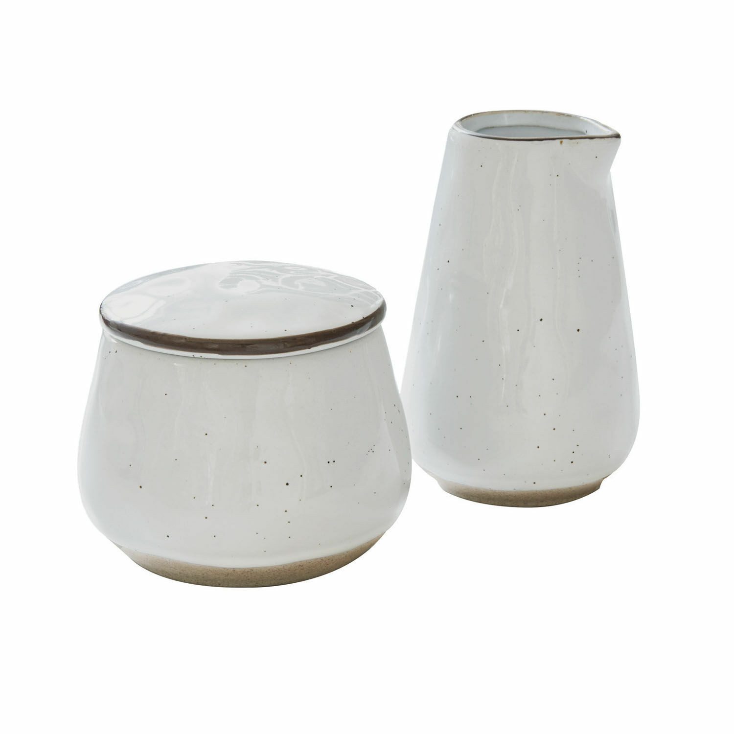 Mirabeau Geschirr-Set Zuckerdose und Milchkännchen Biarré weiß, Steinzeug