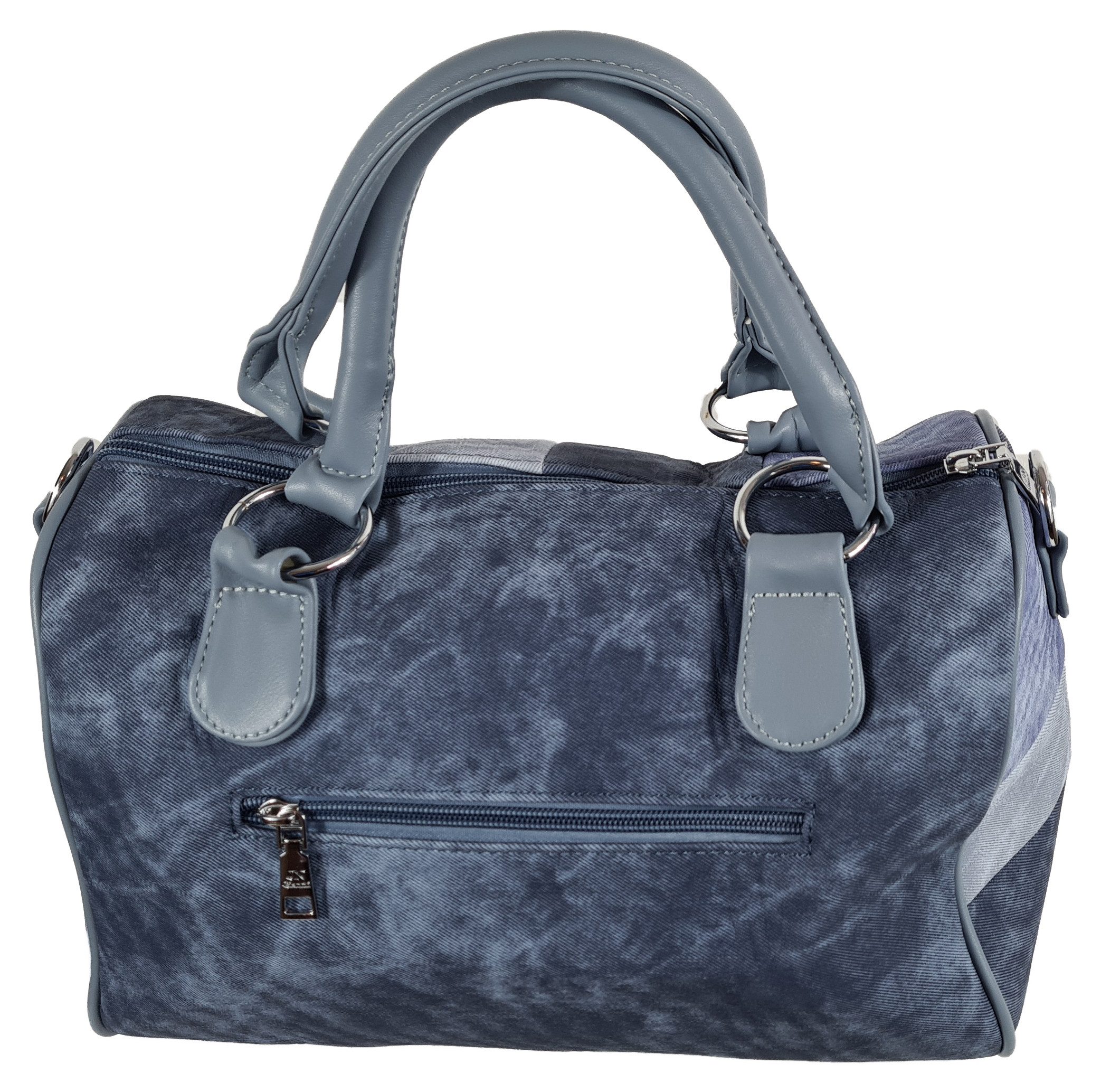 Einkaufszauber Schultertasche Handtasche Bowlingbag Jeans, Jeansstoff perfekt imitiert