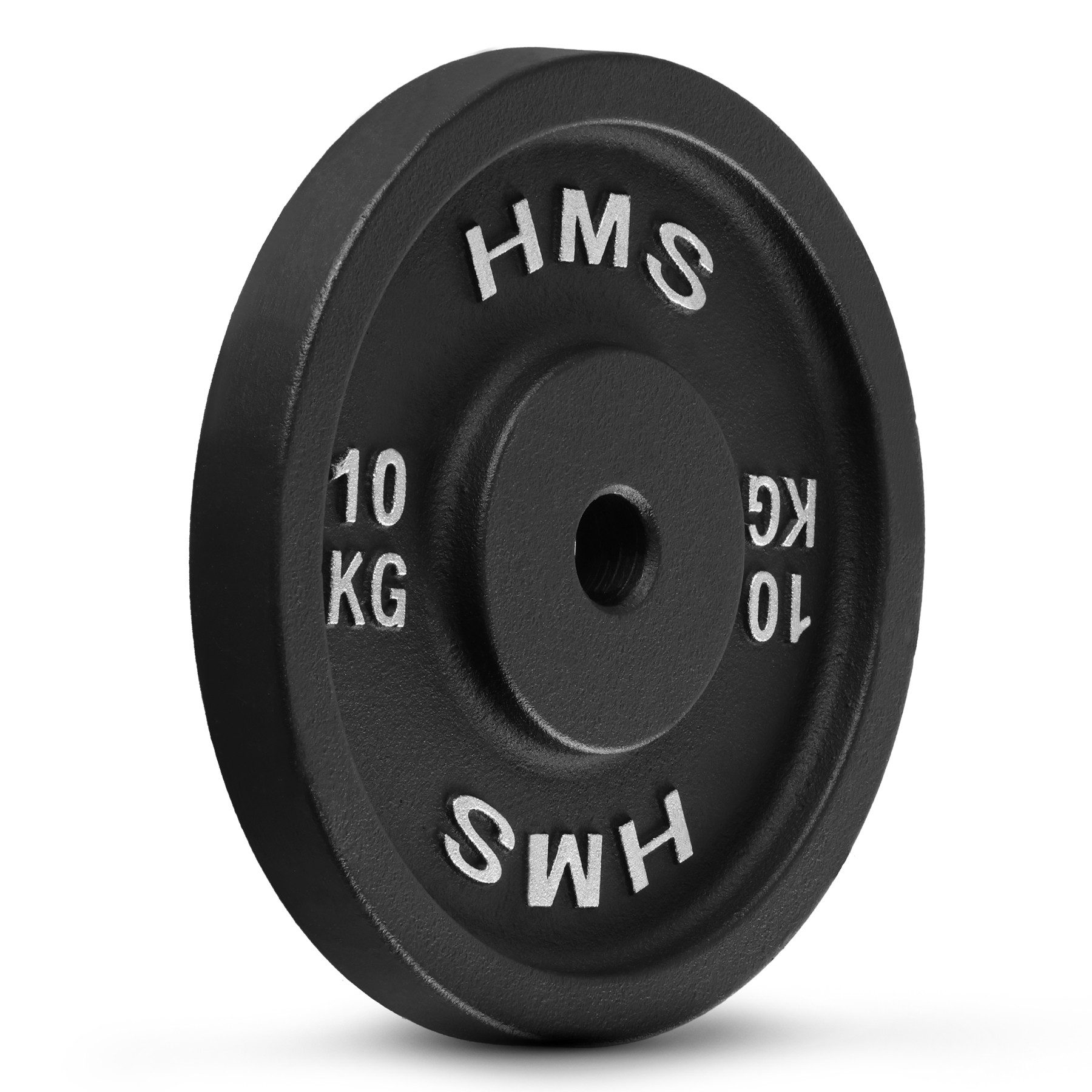HMS Hantelscheibe Gewichtsscheibe Hantelgewicht Gusseisenscheibe, 10.0 kg, (Spar-Set, 1-tlg., 280 x 34 mm robust), Gusseisen, 31-mm-Bohrung, geprägte Gewichtsangabe