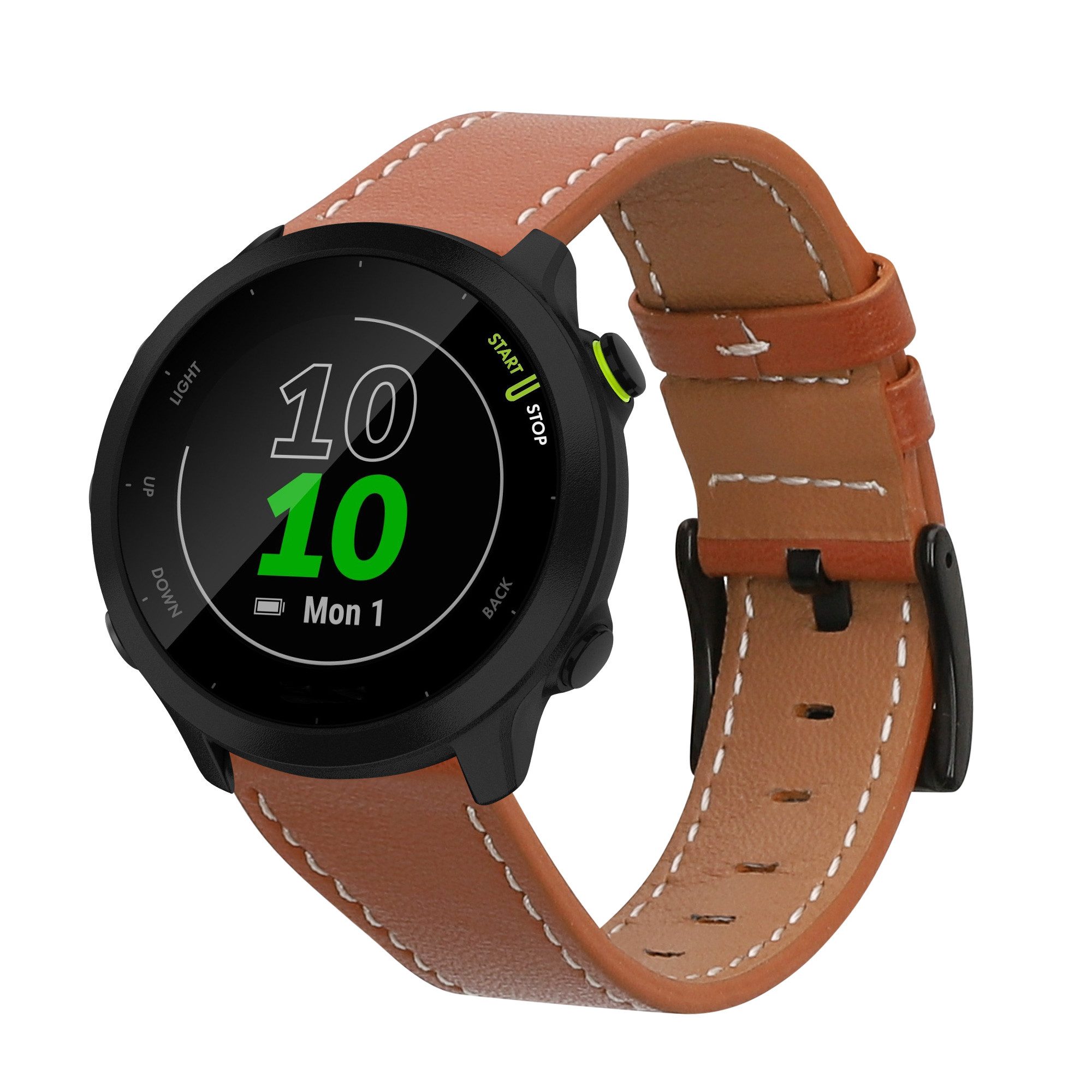 kwmobile kwmobile Echtleder Uhrenarmband für Garmin Forerunner 55 Armband - Smartwatch, 1-tlg., Leder Armband für Garmin Forerunner 55