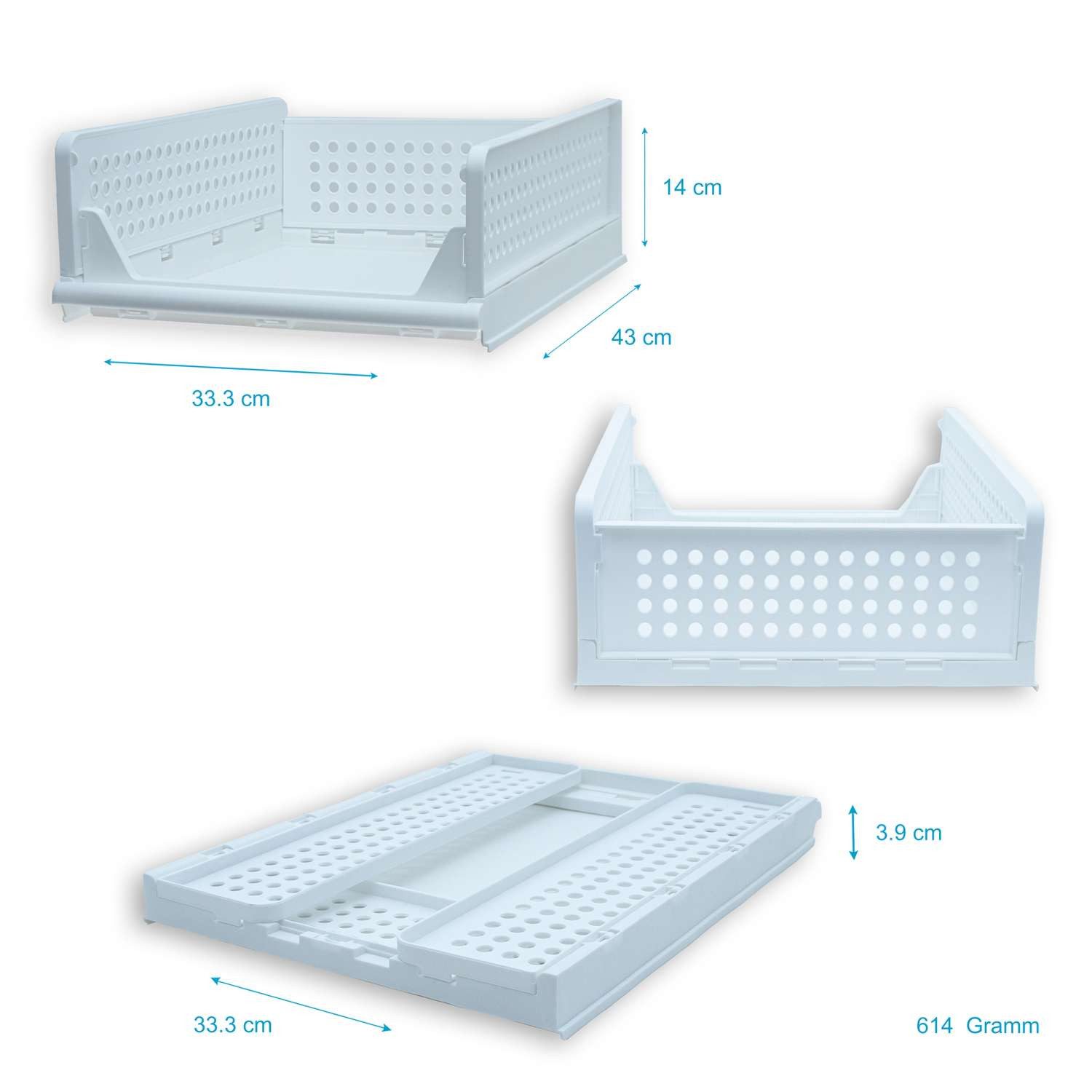 Intirilife Aufbewahrungsbox (1 St), Aufbewahrungs Box Korb Organizer für Schrank aus Kunststoff Faltbar