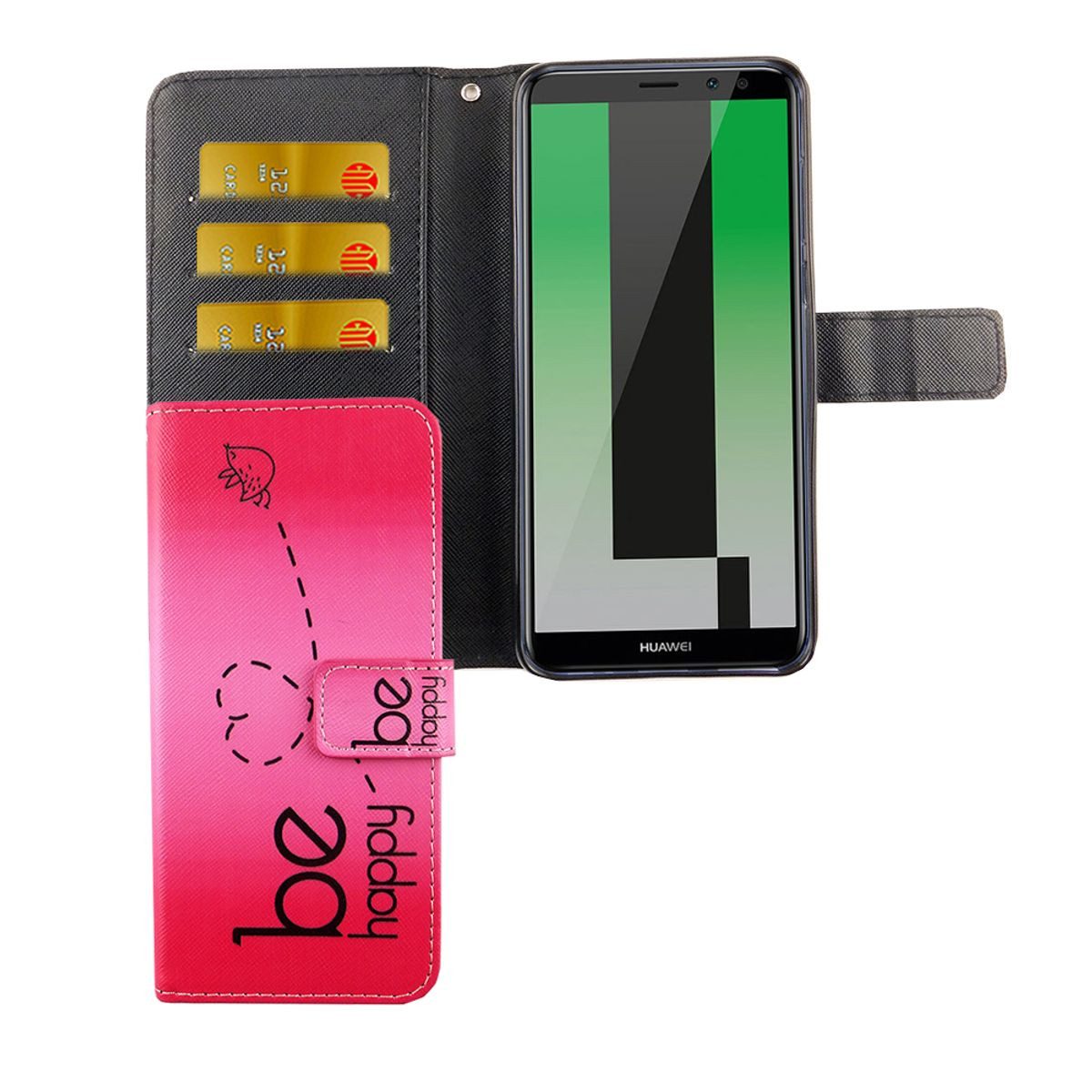 König Design Handyhülle Huawei Mate 10 Lite, Huawei Mate 10 Lite Handyhülle Bookcover Rosa