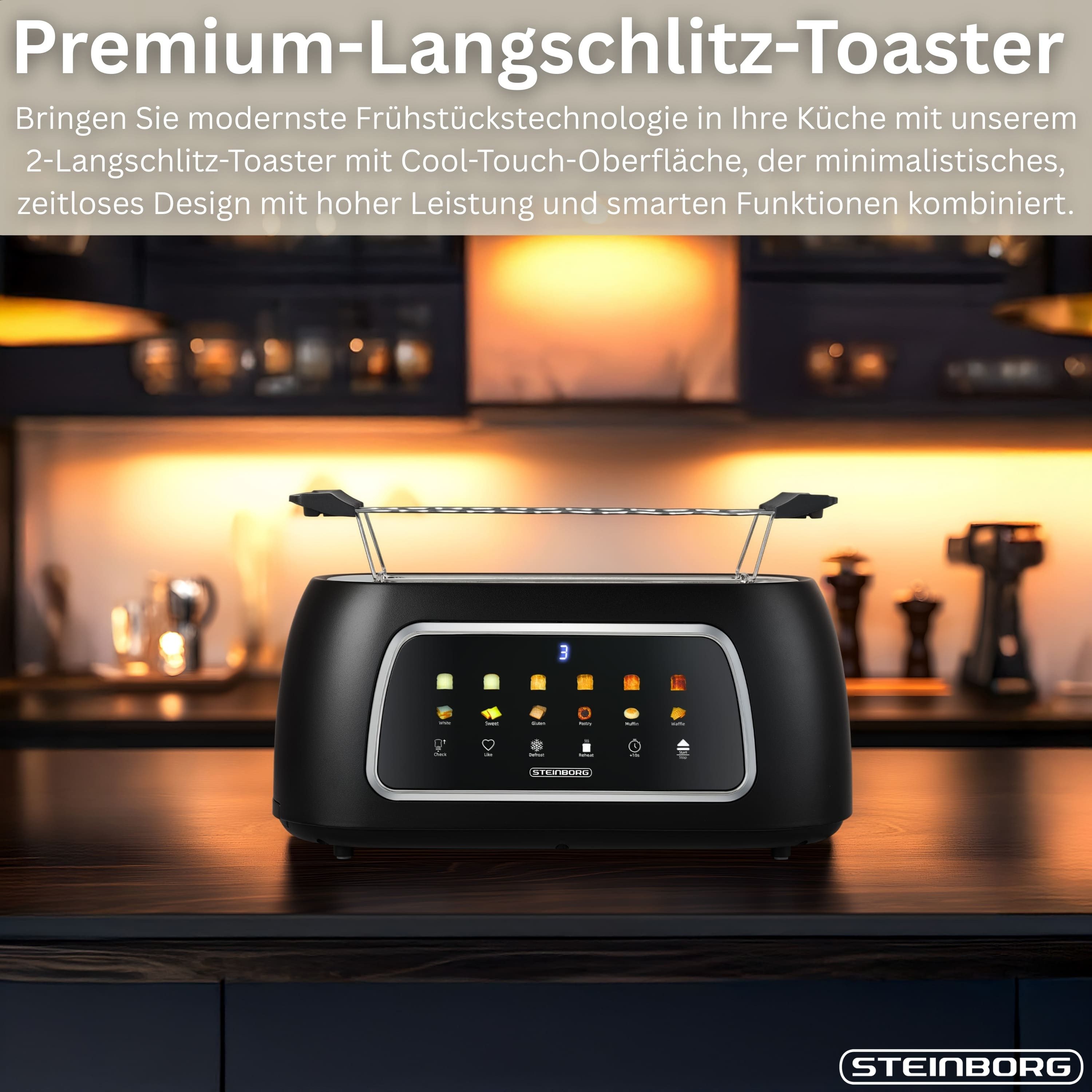 STEINBORG Toaster SB-2215, 1500 W, Display: Farbdisplay