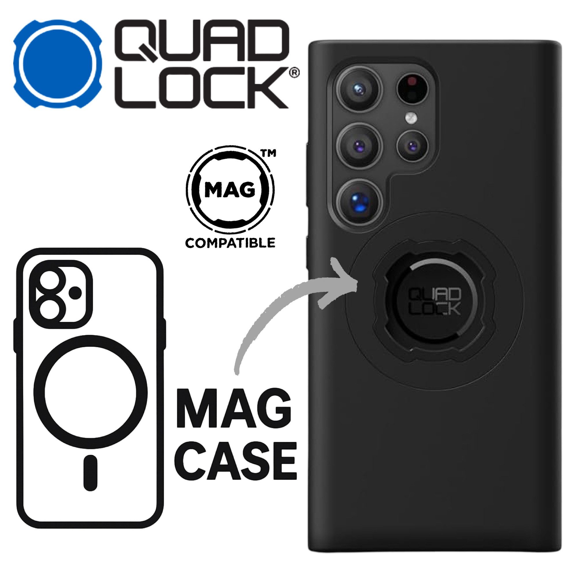 Quad Lock Handy-Halterung QUAD LOCK MAG Case Handy Schutz Hülle passend für Galaxy S24 Ultra – Bild 2 von 3