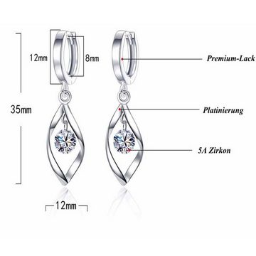 FIDDY Paar Ohrhänger Zirkon-Silberschmuck-Ohrringe mit Fransenohrringen (1-tlg), Damen, Karneval, Geschenk, geometrische Ohrhänger