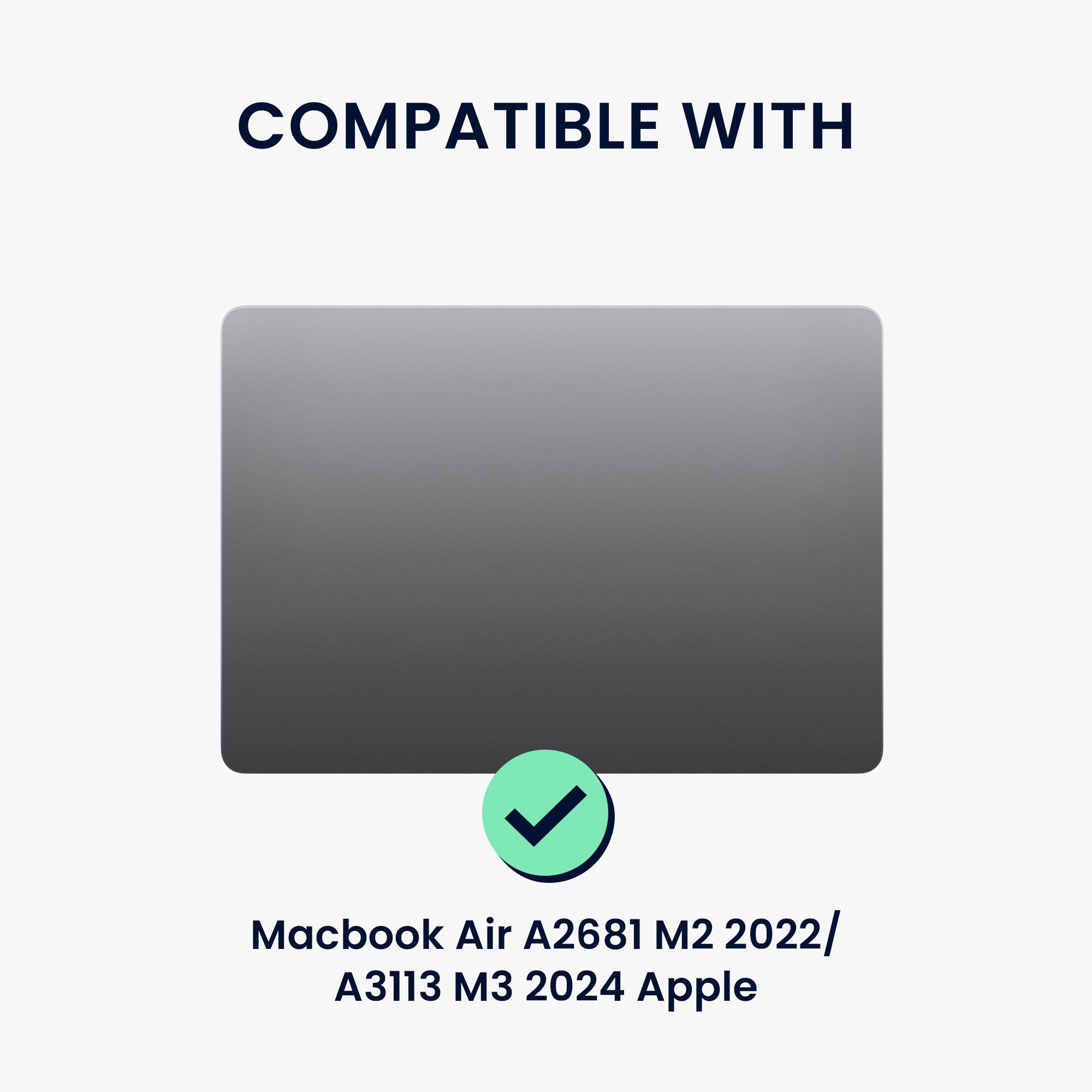 kwmobile Etui Hülle für Apple Macbook Air A2681 M2 2022 / A3113 M3 2024, Notebook Schutzhülle im gewebten Design - Weiß