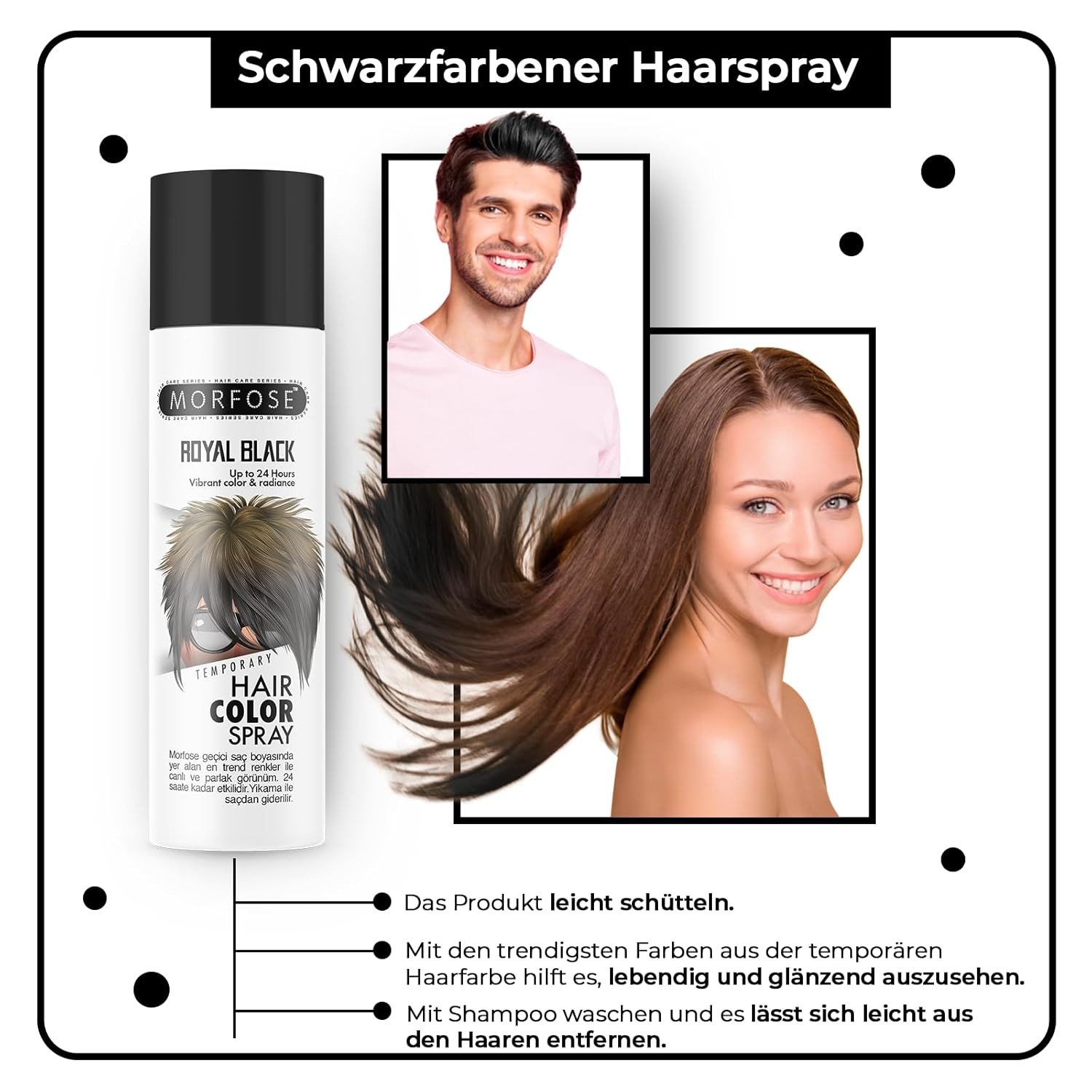 Morfose Haarfarbe Morfose Temporäres Haarfarbspray 150 ml – 9 Farben