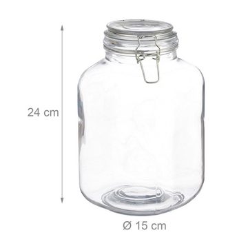 relaxdays Einmachglas 3 Liter Einmachglas, Glas