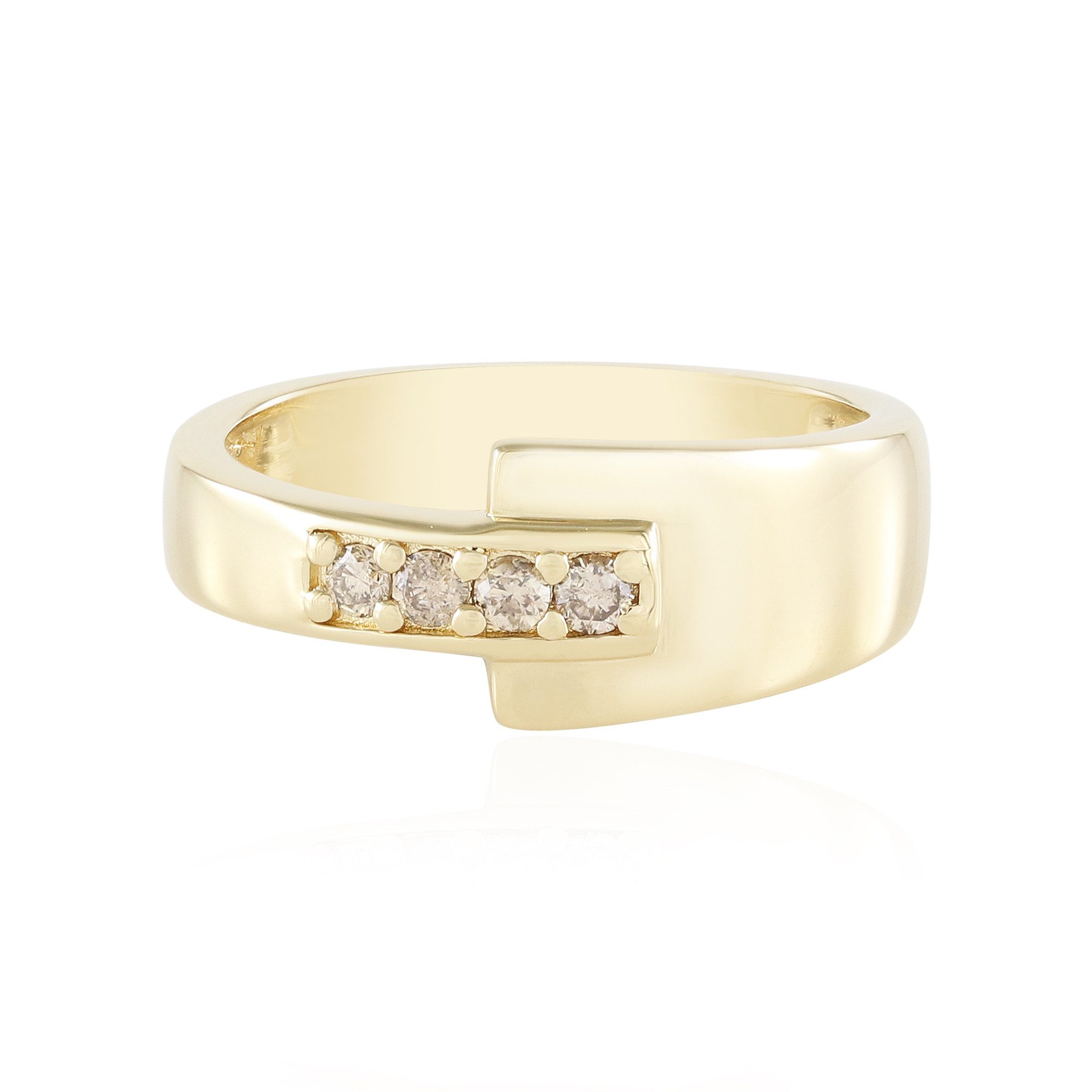 Cavill Diamantring Schokoladen-Diamant-Ring aus vergoldetem Silber (1-tlg)