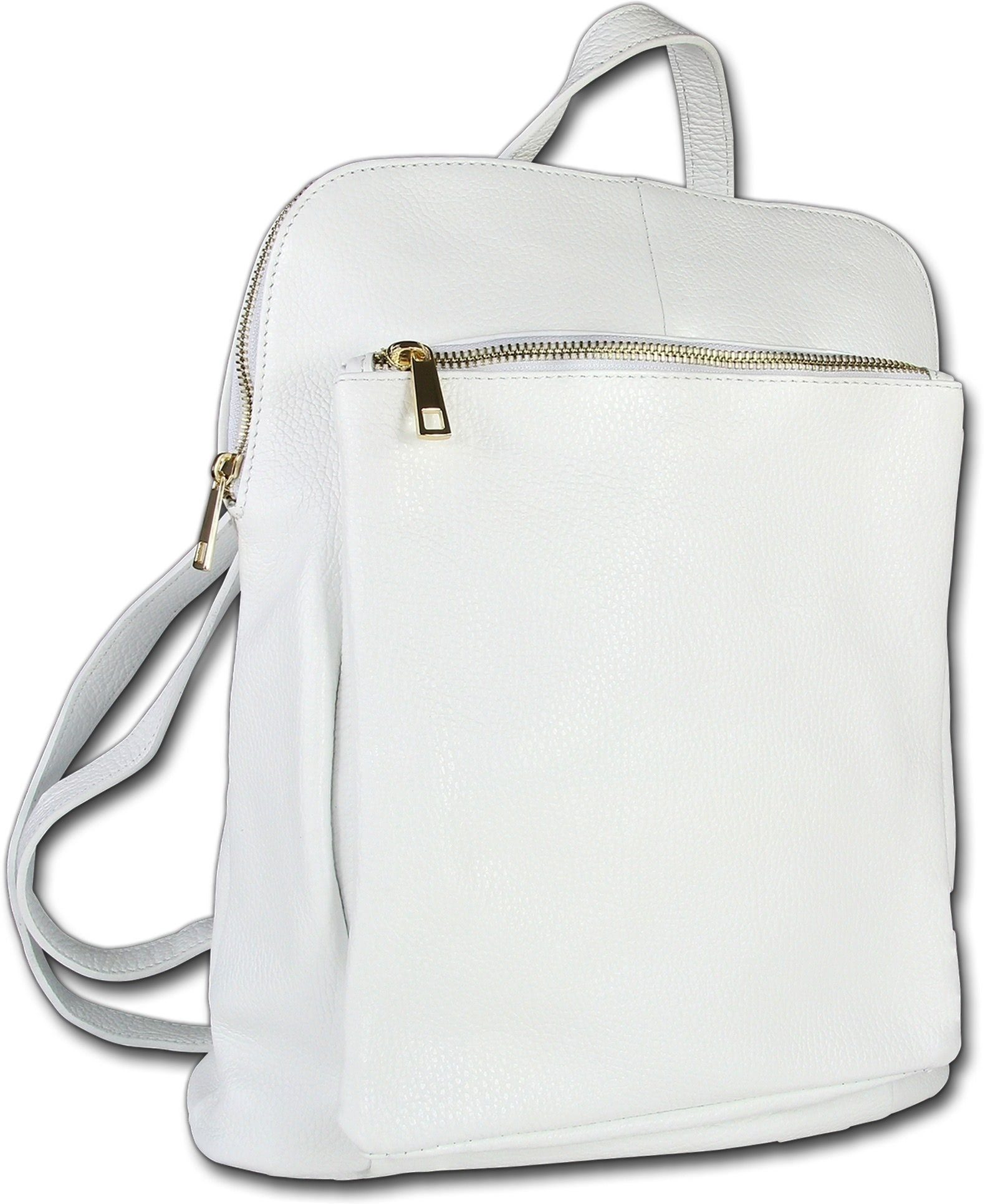 Toscanto Cityrucksack Toscanto Cityrucksack Freizeit (Cityrucksack), Damen Tasche Echtes Leder weiß, Made-In Italy