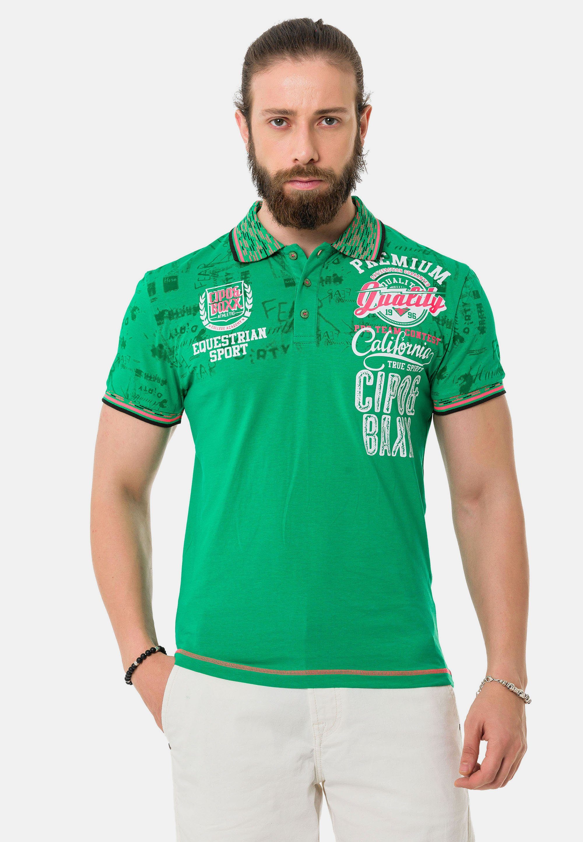 Zögern Sie nicht, zu bestellen Cipo & Baxx Poloshirt grün Polo-Design in coolem