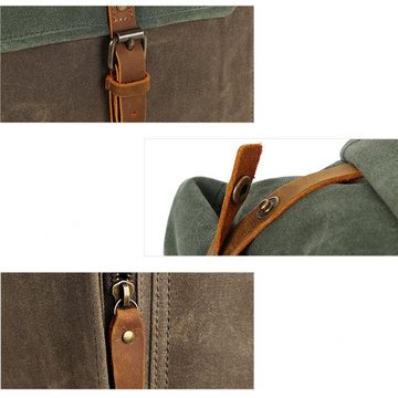 WISHDOR Laptoprucksack Canvas Rucksack Schulrucksack Reiserucksack Schultertasche (Vintage Notebook Laptop Tasche Schule Uni Rucksack, Backpack mit Laptopfach, luxuriös, Luxus), für Herren Damen Jungen Teenager Freizeit Arbeit Business Reisen