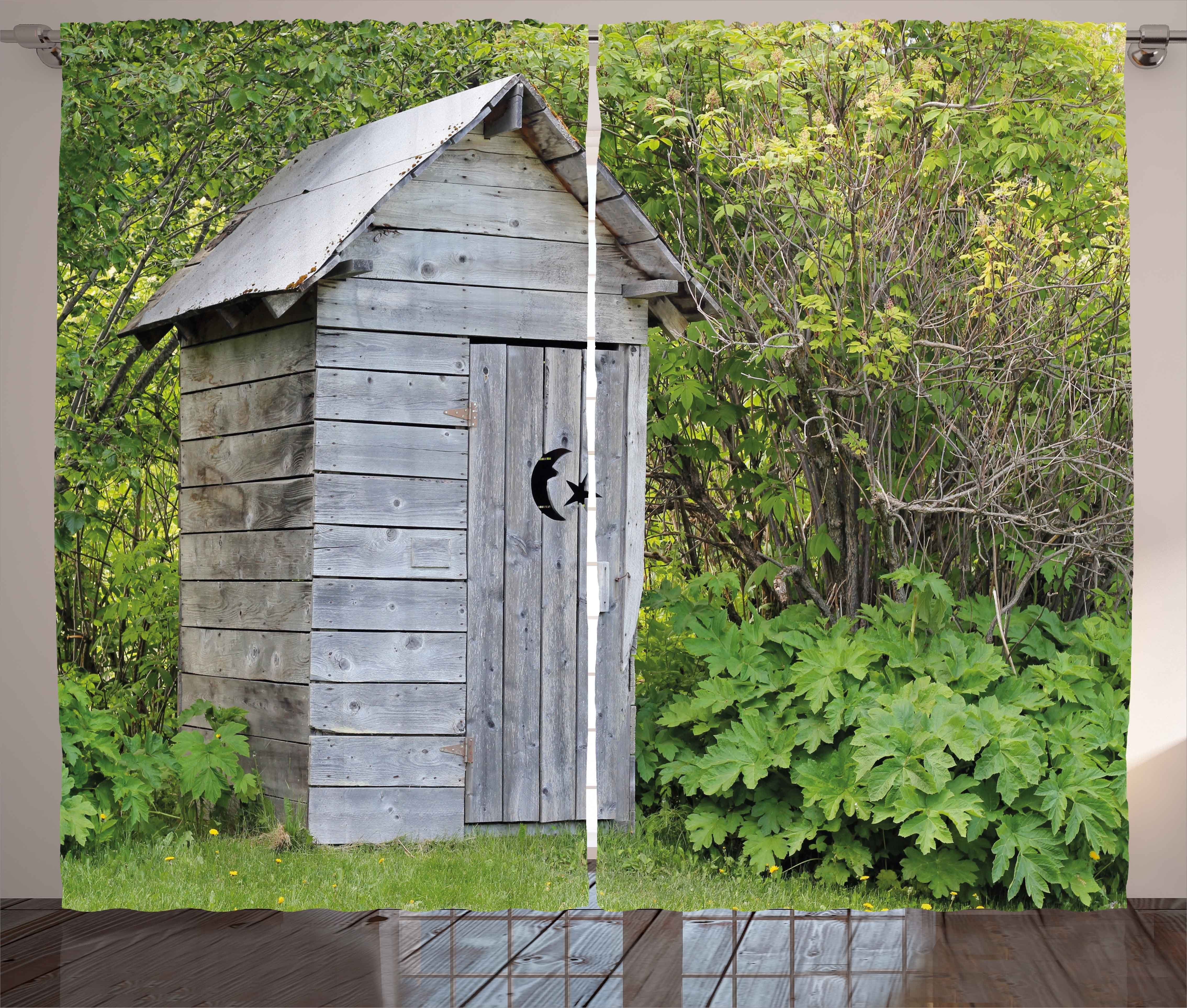 Gardine Schlafzimmer Abakuhaus, und Kräuselband Wald Haken, mit auf Toilettenhäuschen Unterkunft Vorhang Schlaufen Bauernhof dem