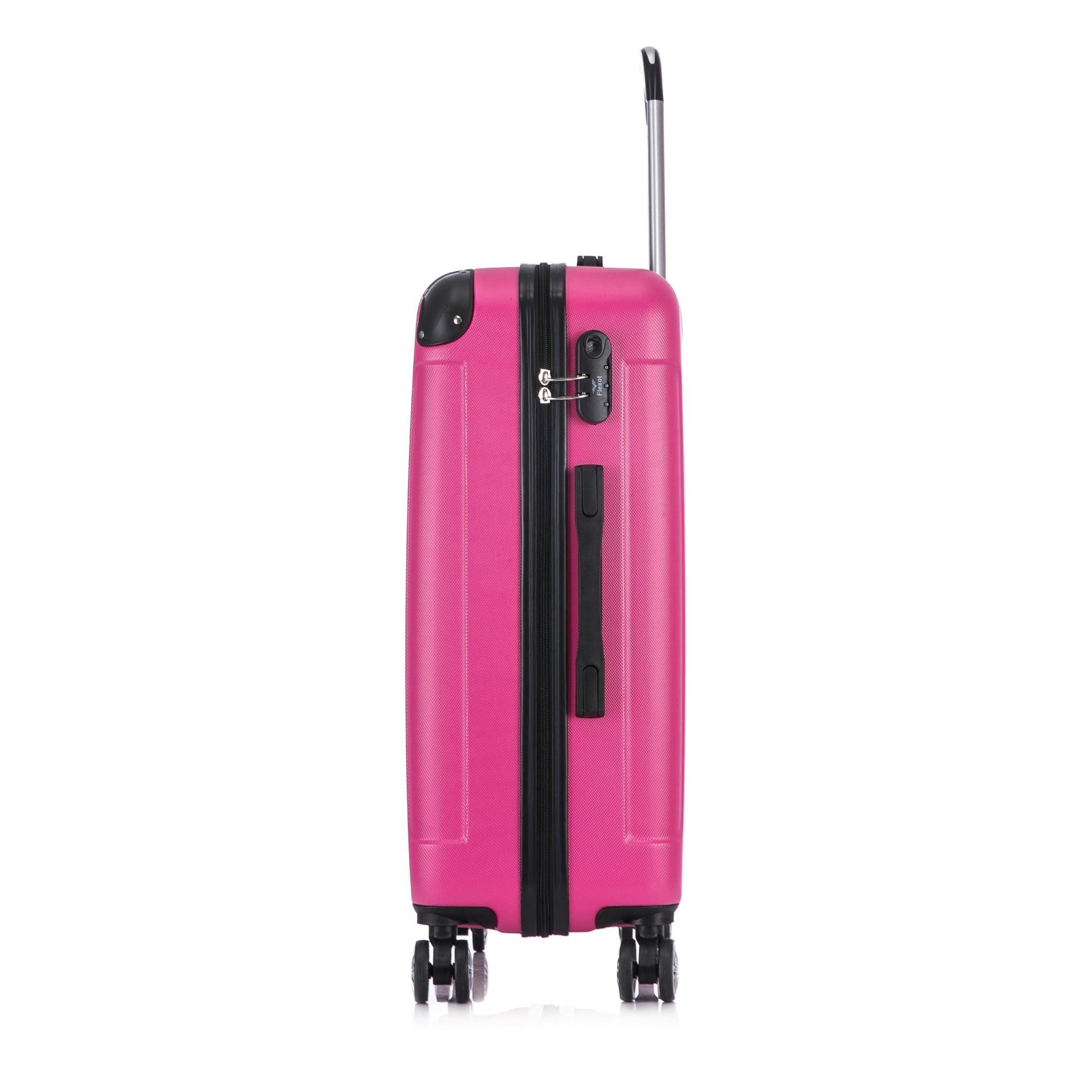 Flexot Hartschalen-Trolley F-2045 Kofferset, 360° Rollen, robuster Reisekoffer, Bordcase, 4 Rollen, Robuster und moderner Koffer mit vier 360° Rollen und Zahlen – Bild 5 von 5