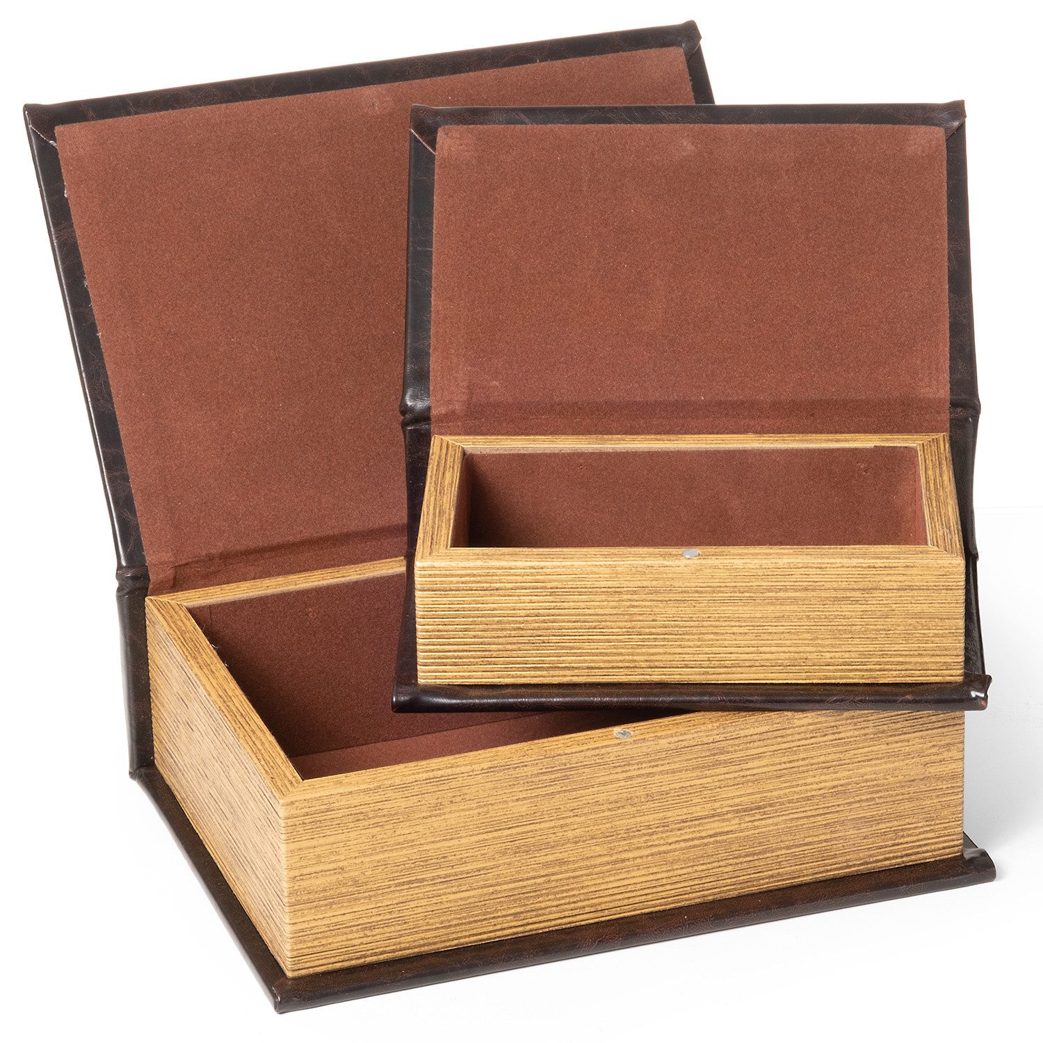 Moritz Etui Buchattrappe Dunkelbraun mit Ornamenten günstig online kaufen