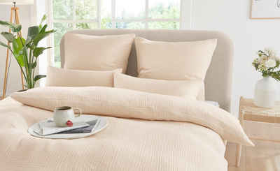 Bettwäsche Svensby in Gr. 135x200 oder 155x220 cm, andas, Musselin, 2 teilig, Bettwäsche aus Baumwolle in Musselin-Qualität, unifarbene Bettwäsche
