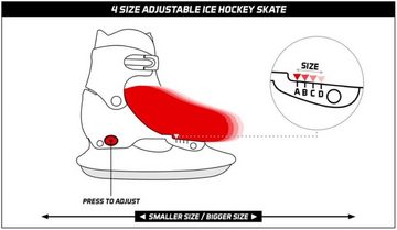 NIJDAM Schlittschuhe »Eishockey-Schlittschuhe • schwarz/silber • Größe 30-33 verstellbar«