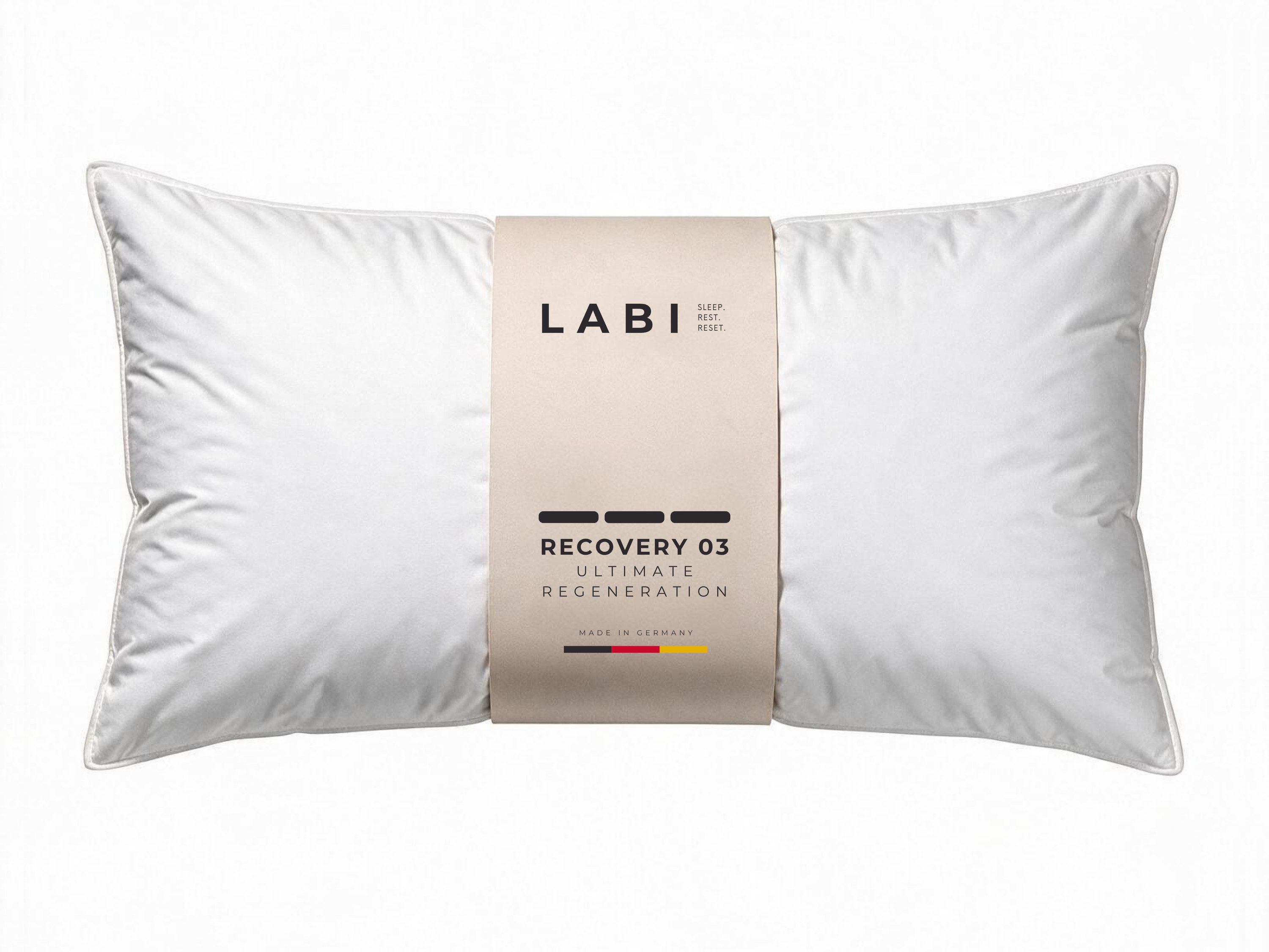 LABI SLEEP Federkopfkissen Performance, Füllung: 90% Federn, 10% Daunen, hochwertig, Federkissen, Seitenschläfer, Rückenschläfer, Bauchschläfer