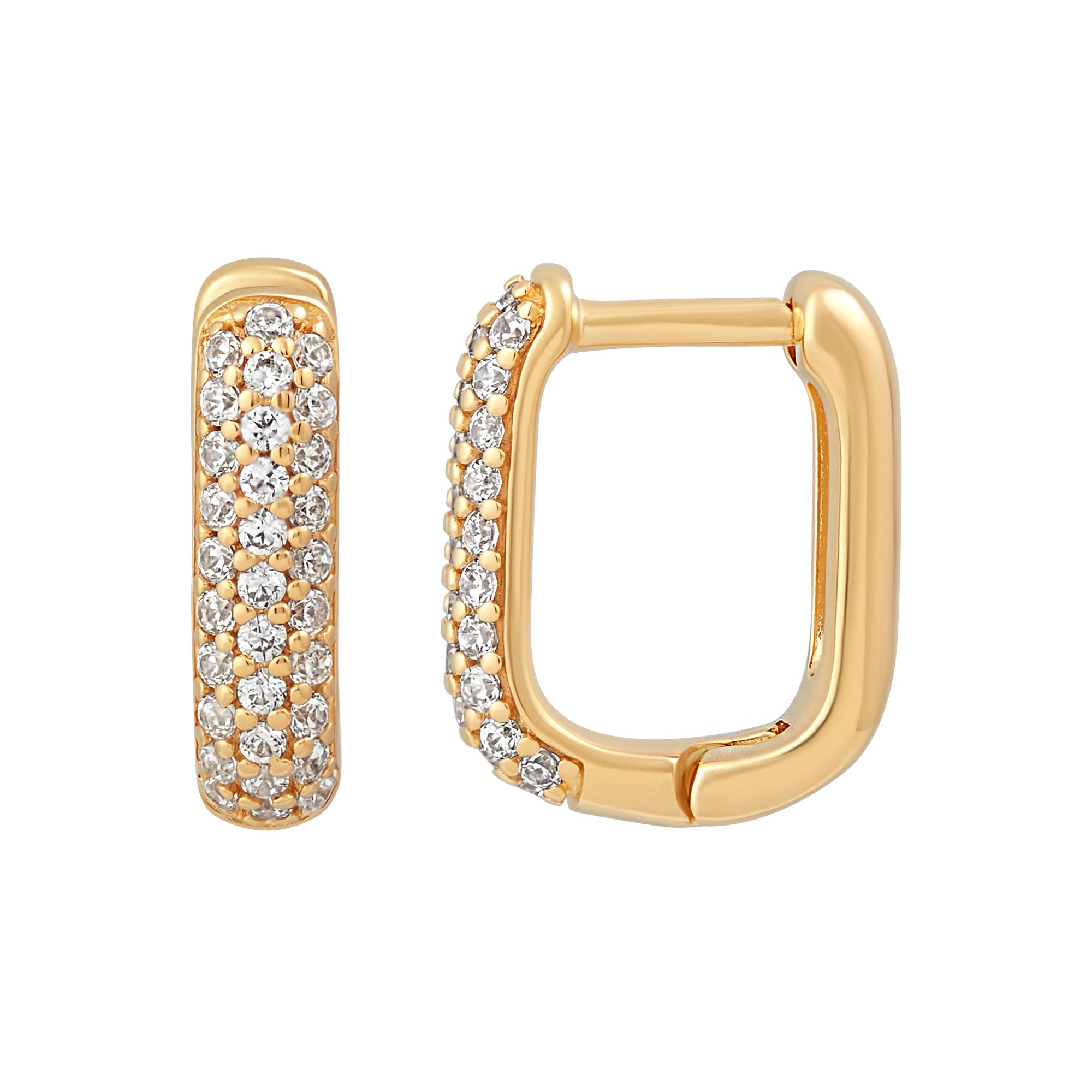 CAÏ Paar Creolen 925 Silber vergoldet Zirkonia