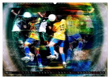 CALVENDO Wandkalender Fußball Power (Premium, hochwertiger DIN A2 Wandkalender 2023, Kunstdruck in Hochglanz)