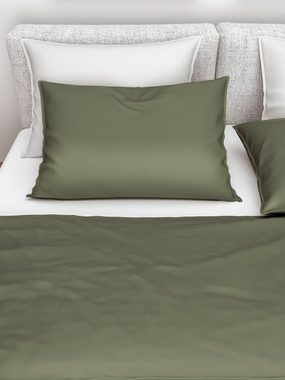 Bettwäsche SATINADO, B 135 cm x L 200 cm, Grün, Satin, Satin, 2 teilig, mit Reißverschluss