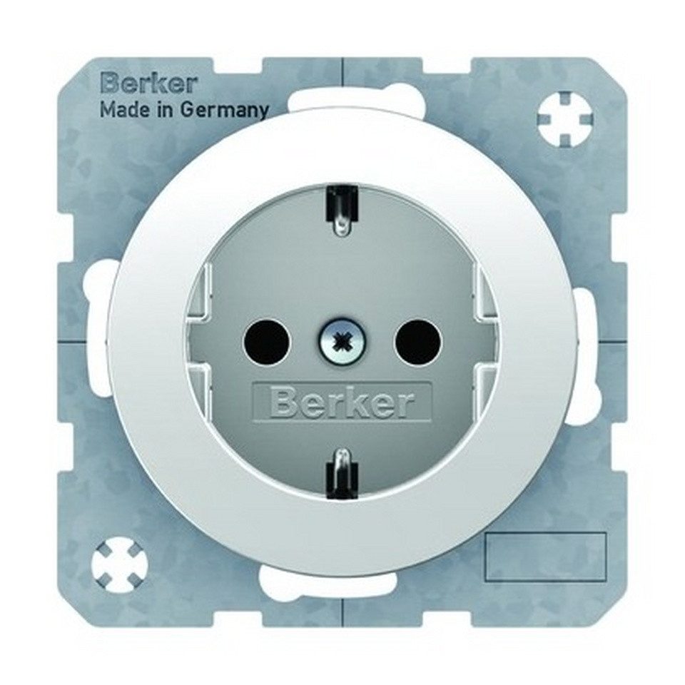 Berker Unterputz-Steckdose, 1fach polarweiß glänzend Unterputz horizontal/vertikal IP20