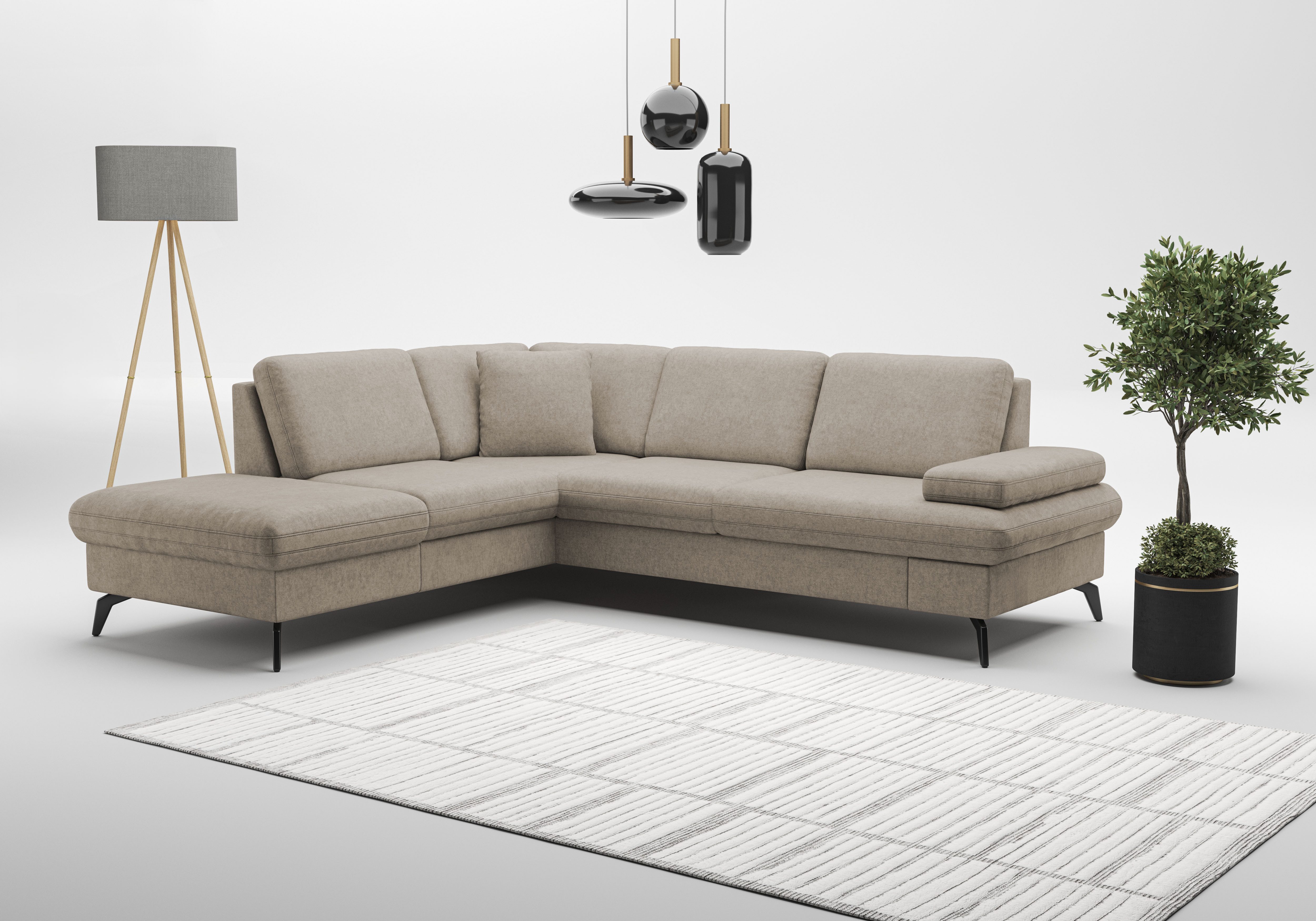 sit&more Ecksofa Morris Jubi L-Form, B: 238 cm, mit Armteilfunktion & 1 Zierkissen, optional Bettfunktion
