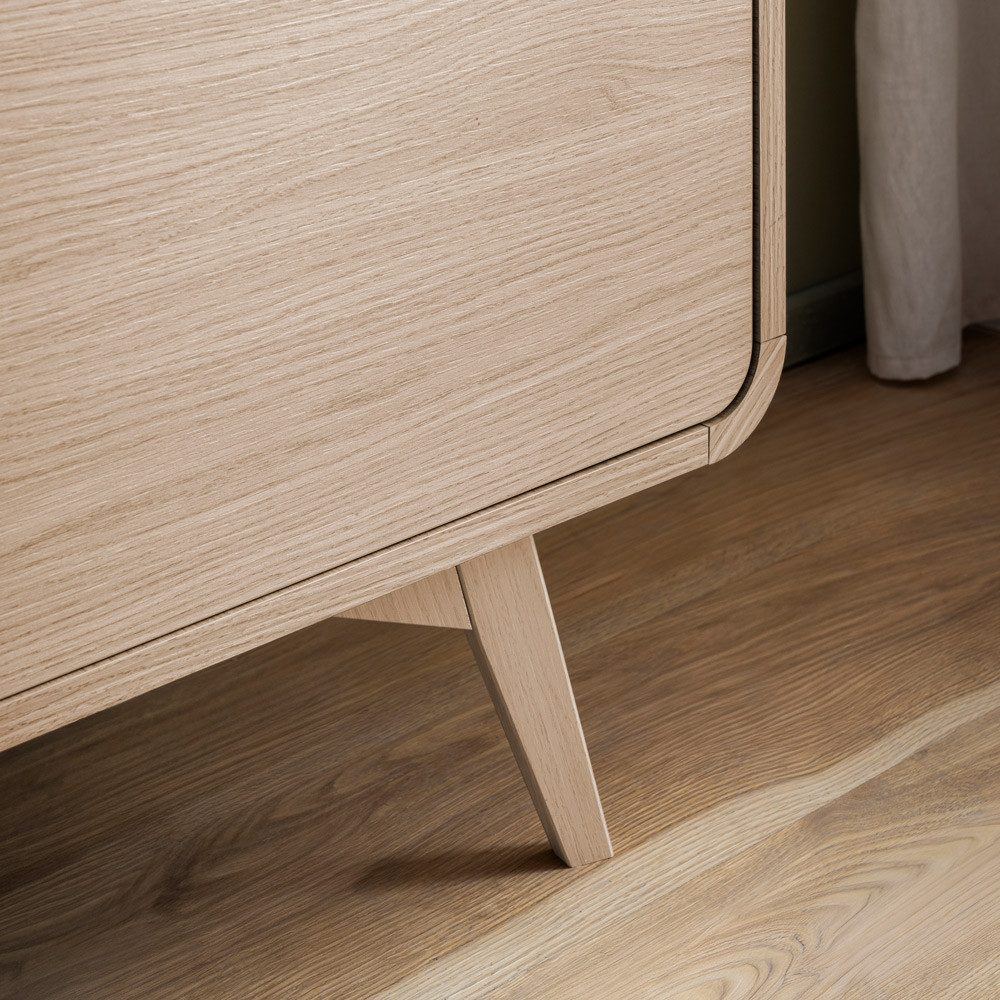 Lomadox Wohnwand TULSA-61, (4-St., Highboard Lowboard Wandregale), minimalistische Möbel in Eiche Dekor, Push-to-Open, Softclose
