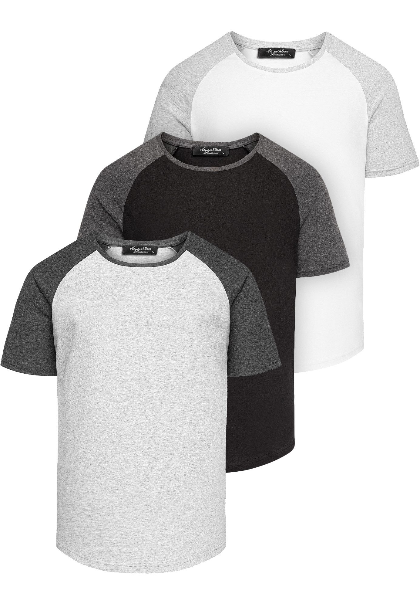 Amaci&Sons T-Shirt 3. OMAHA 3er-Pack T-Shirts günstig online kaufen