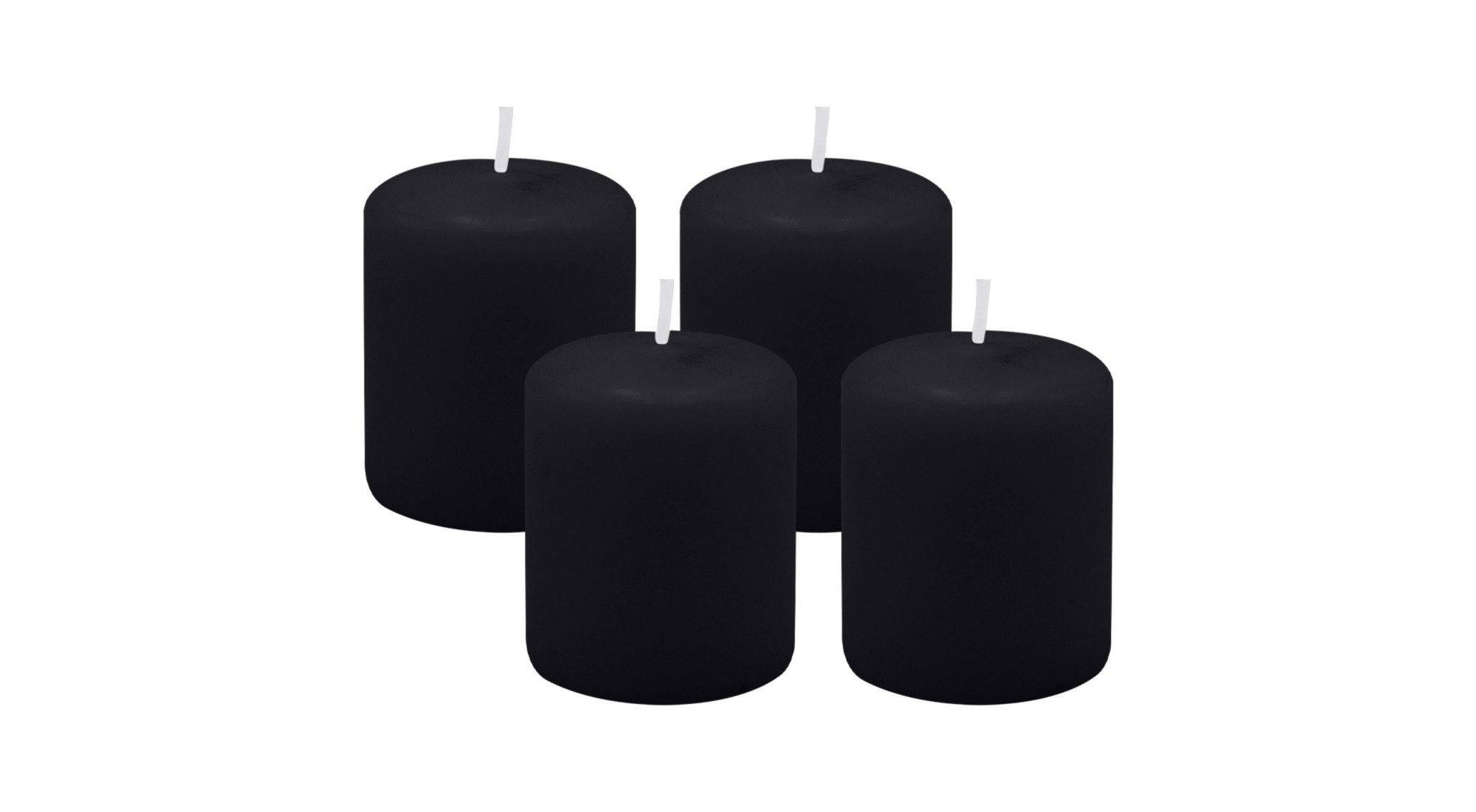 Kopschitz Kerzen Stumpenkerze 4er Set Stumpenkerzen/Adventskranzkerzen Schwarz Ø 50 x 60 mm