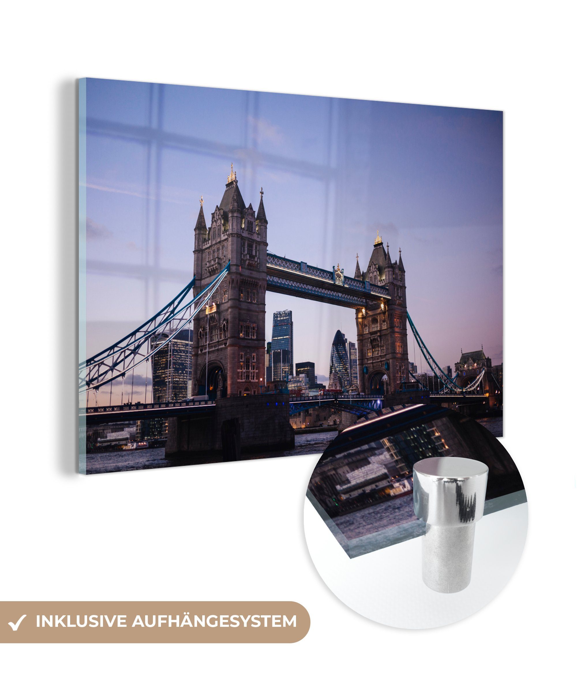 MuchoWow Acrylglasbild London - Tower Bridge, (1 St), Acrylglasbilder Wohnzimmer & Schlafzimmer