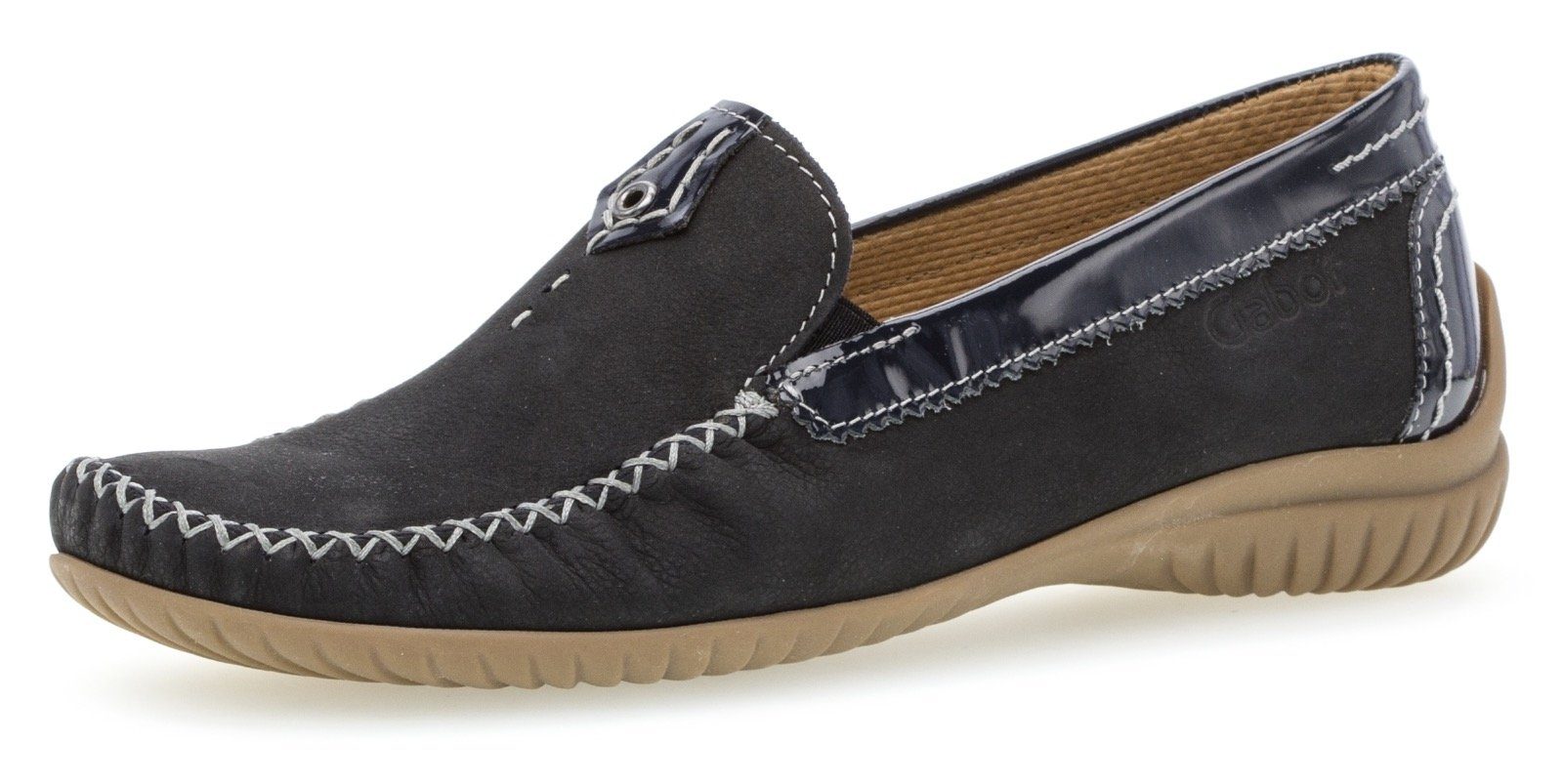 Gabor FLORENZ Mokassin Slipper, Schlupfschuh mit Gummizug, Weite G (weit) günstig online kaufen