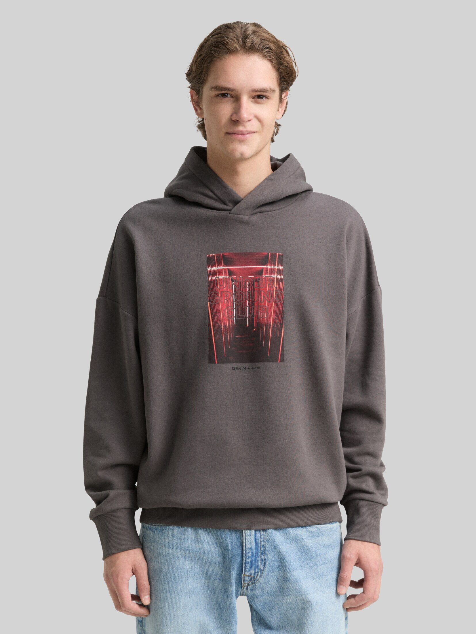TOM TAILOR Denim Sweatshirt Strick & Sweatshirts Oversize Hoodie Sweatshirt mit Print