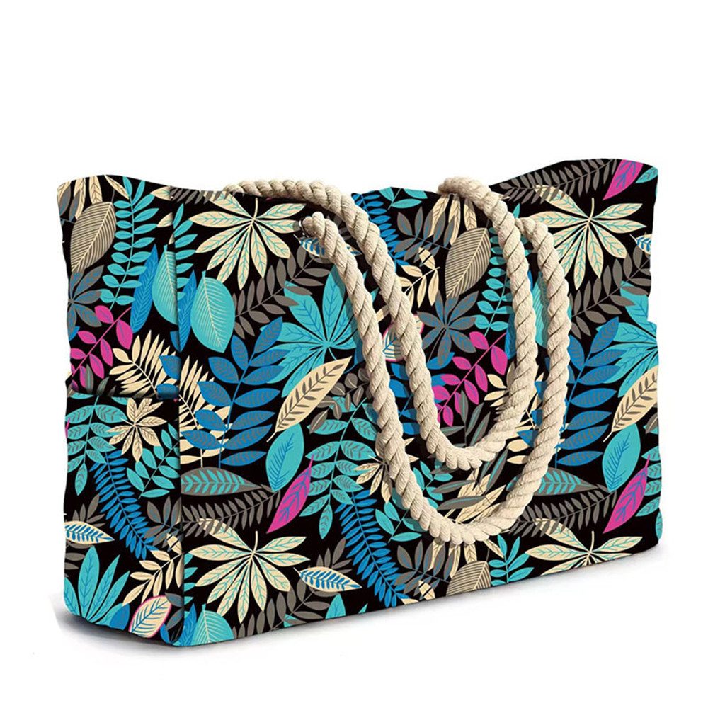 Bwecuy Strandtasche Groß Strandtasche mit Reißverschluss Wasserdicht Sanddicht (Handtasche Umhängetasche Damen, Faltbar Ultraleicht Badetasche), für Urlaub Reis – Bild 5 von 5
