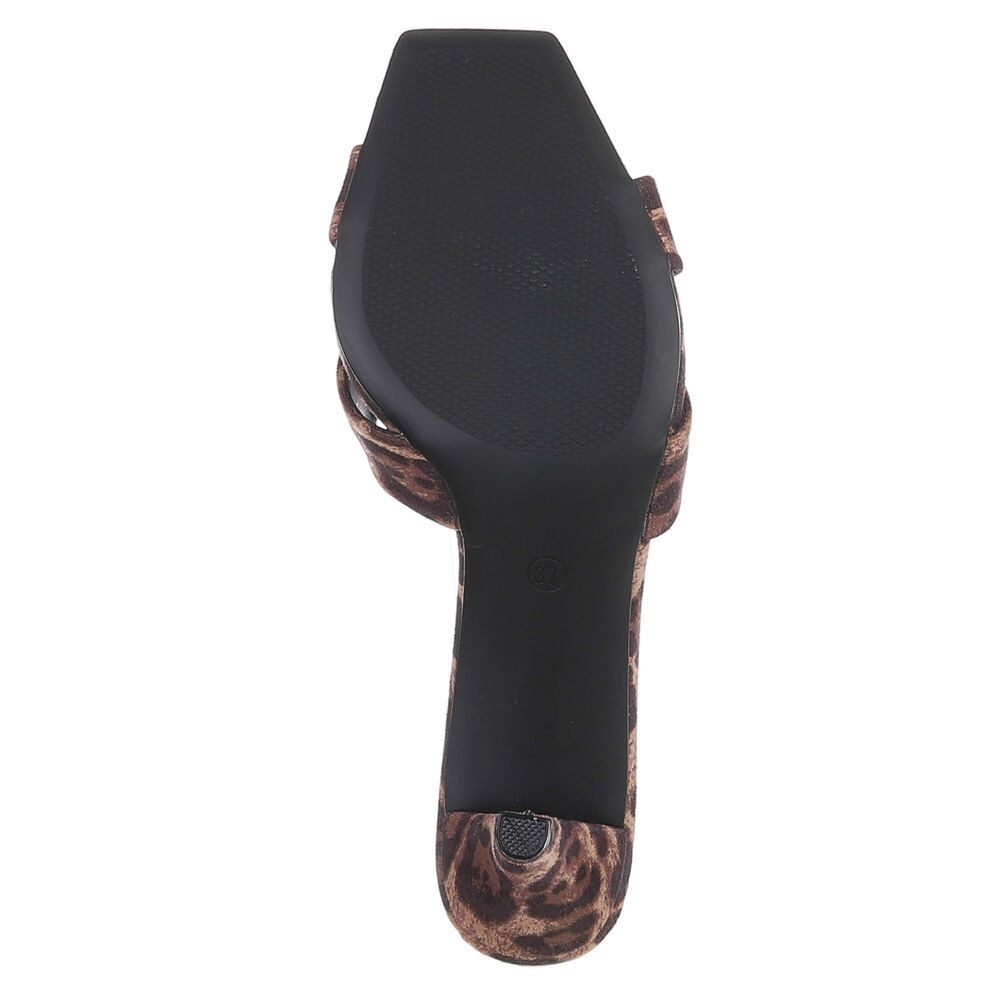 Ital-Design Damen Mules Pumps mit Stilettoabsatz und Riemen Pantolette (91895849) Pfennig-/Stilettoabsatz Sandalen & Sandaletten in Braun
