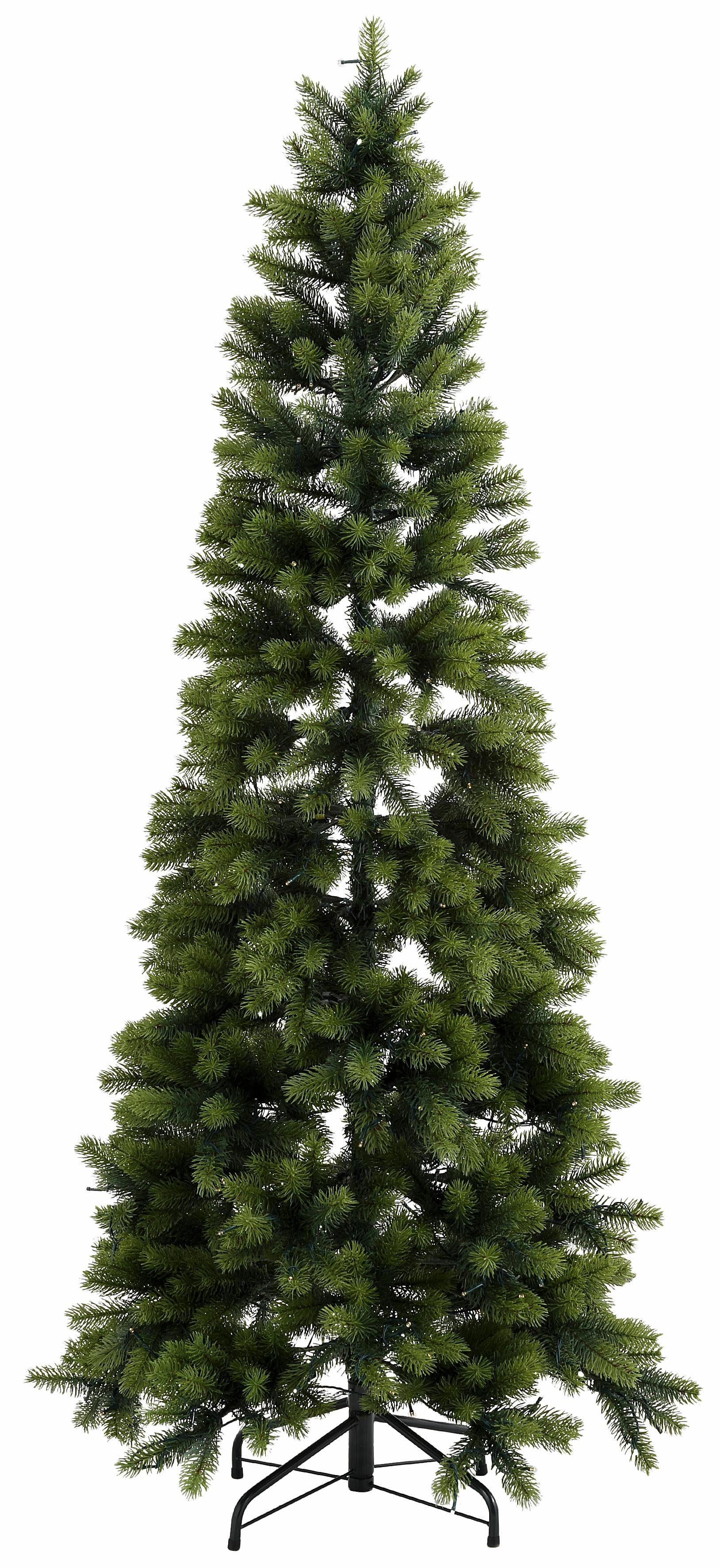 Creativ deco Künstlicher Weihnachtsbaum Weihnachtsdeko, künstlicher Christbaum, Tannenbaum, in schlanker Form, mit LED-Lichterkette