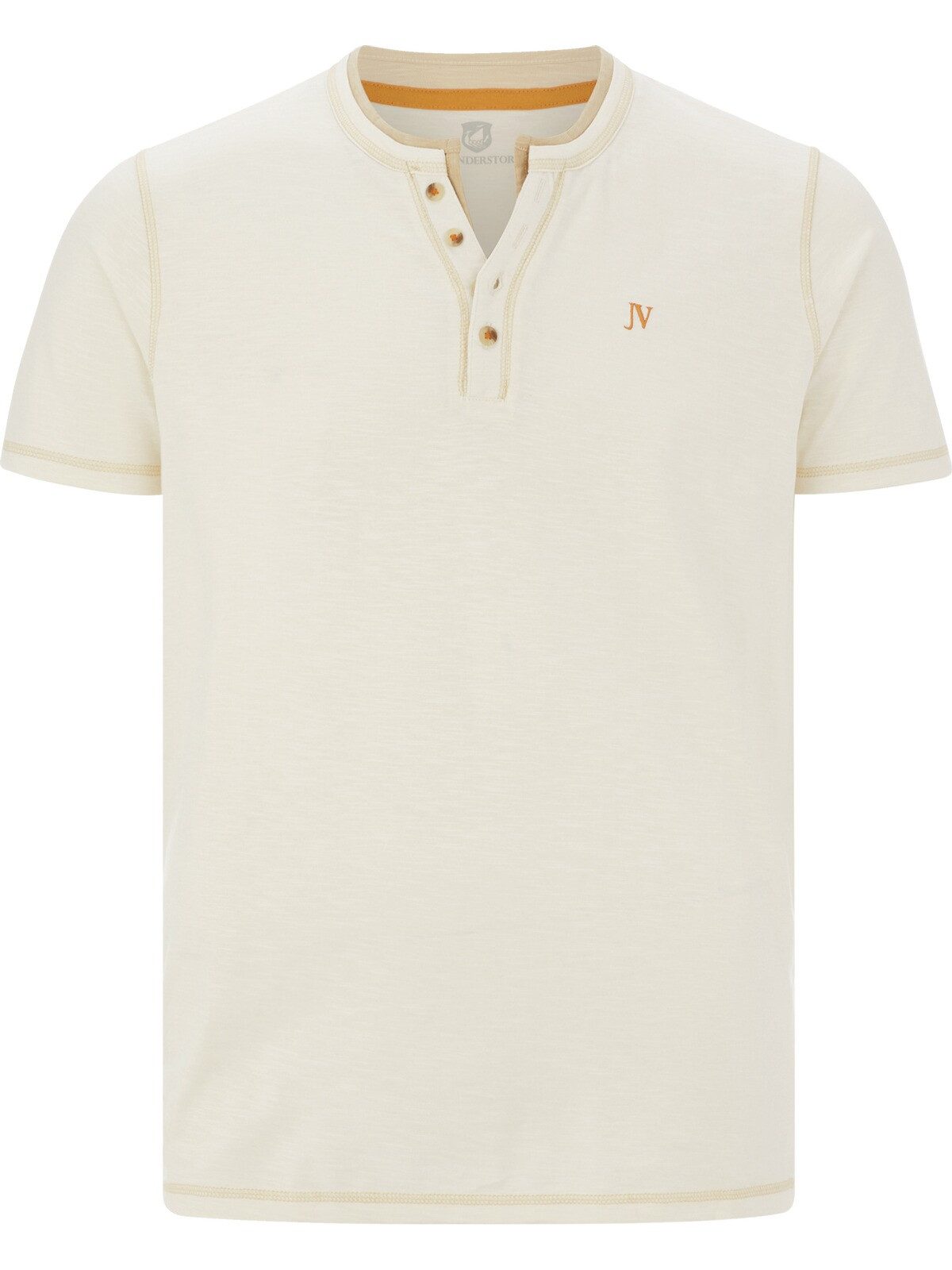 Jan Vanderstorm T-Shirt THOKHELM mit Knopfleiste