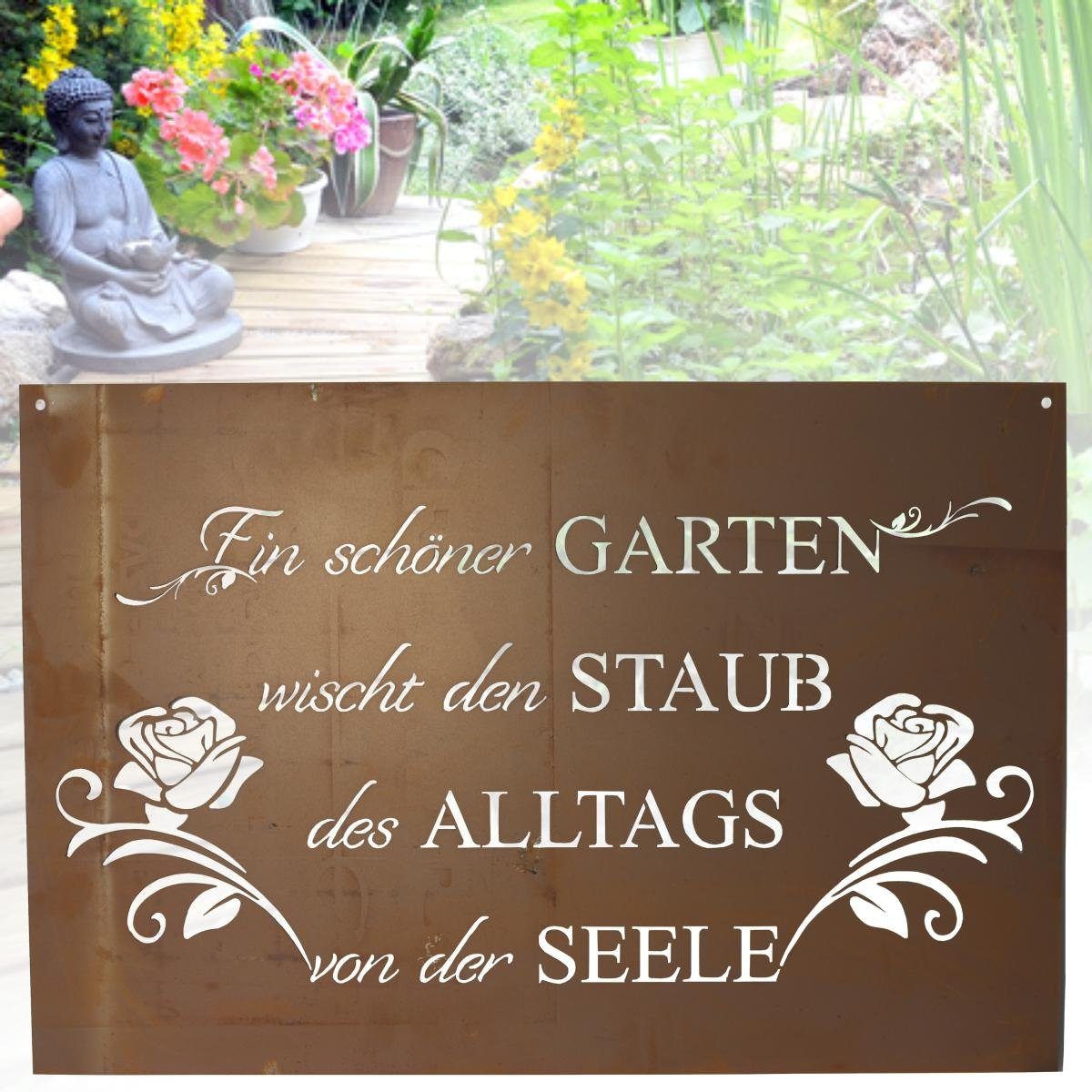 Rost-Gedichttafel 440s St) Gartenfigur Art 440s Design (Stück, 1 'Alltag',