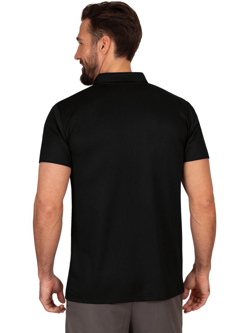 Poloshirt Knopfleiste schwarz mit Trigema Poloshirt Polyester aus TRIGEMA