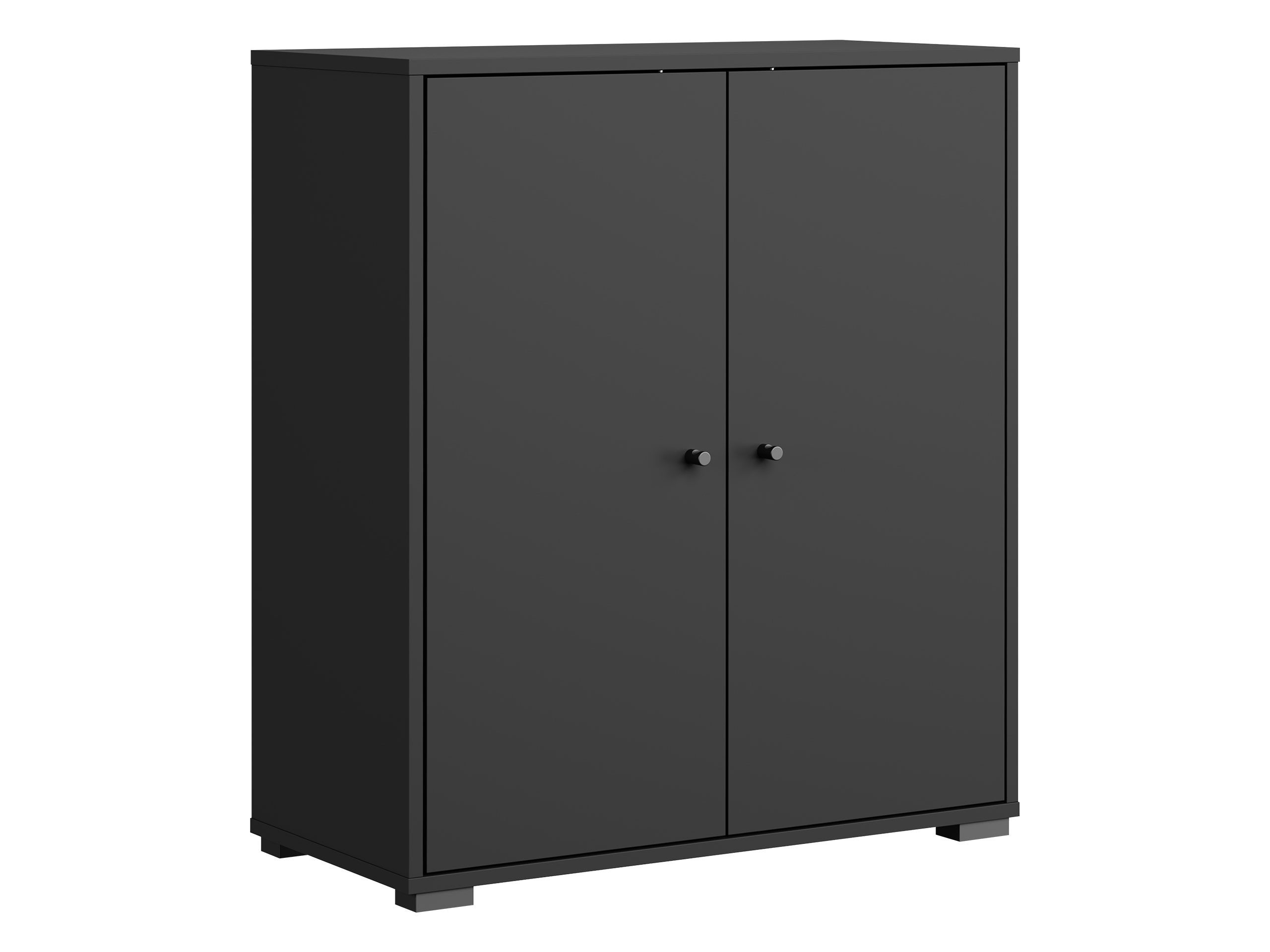 MIRJAN24 Schuhschrank Dino 014 (mit zwei Drehtüren) 70x33x80 cm, Griffe in der Farbe Schwarz