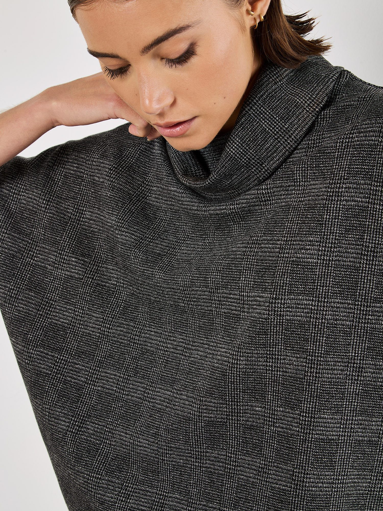 Apricot Kurzarmpullover Karo-Blusentop (1-tlg) mit Fledermausärmeln günstig online kaufen