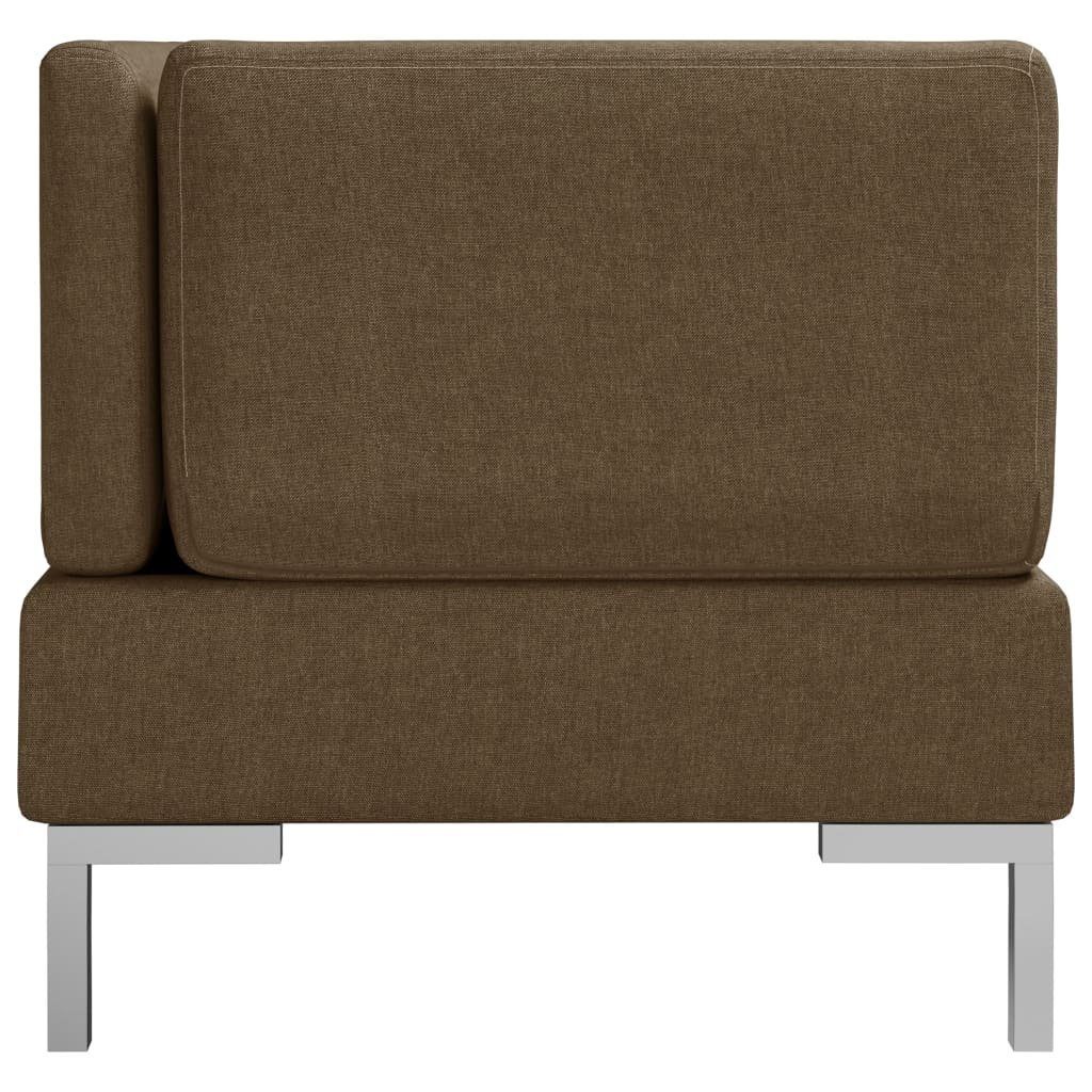 Braun Modular-Ecksofas Stk. 2 mit Stoff vidaXL Auflagen Sofa